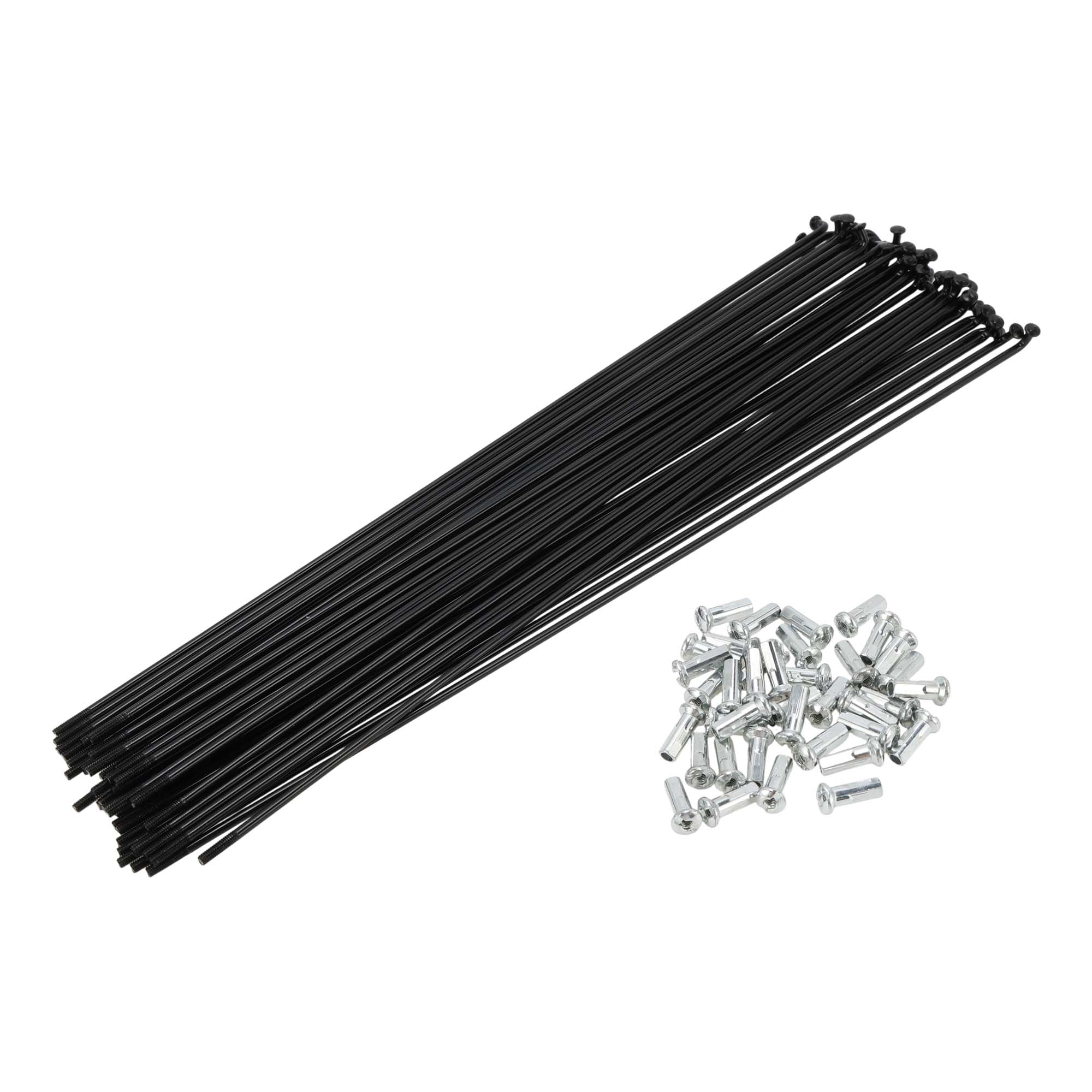 38 Set 13G Bicycle Spokes 253mm Bike Wheel Spokes Carbon Steel Black