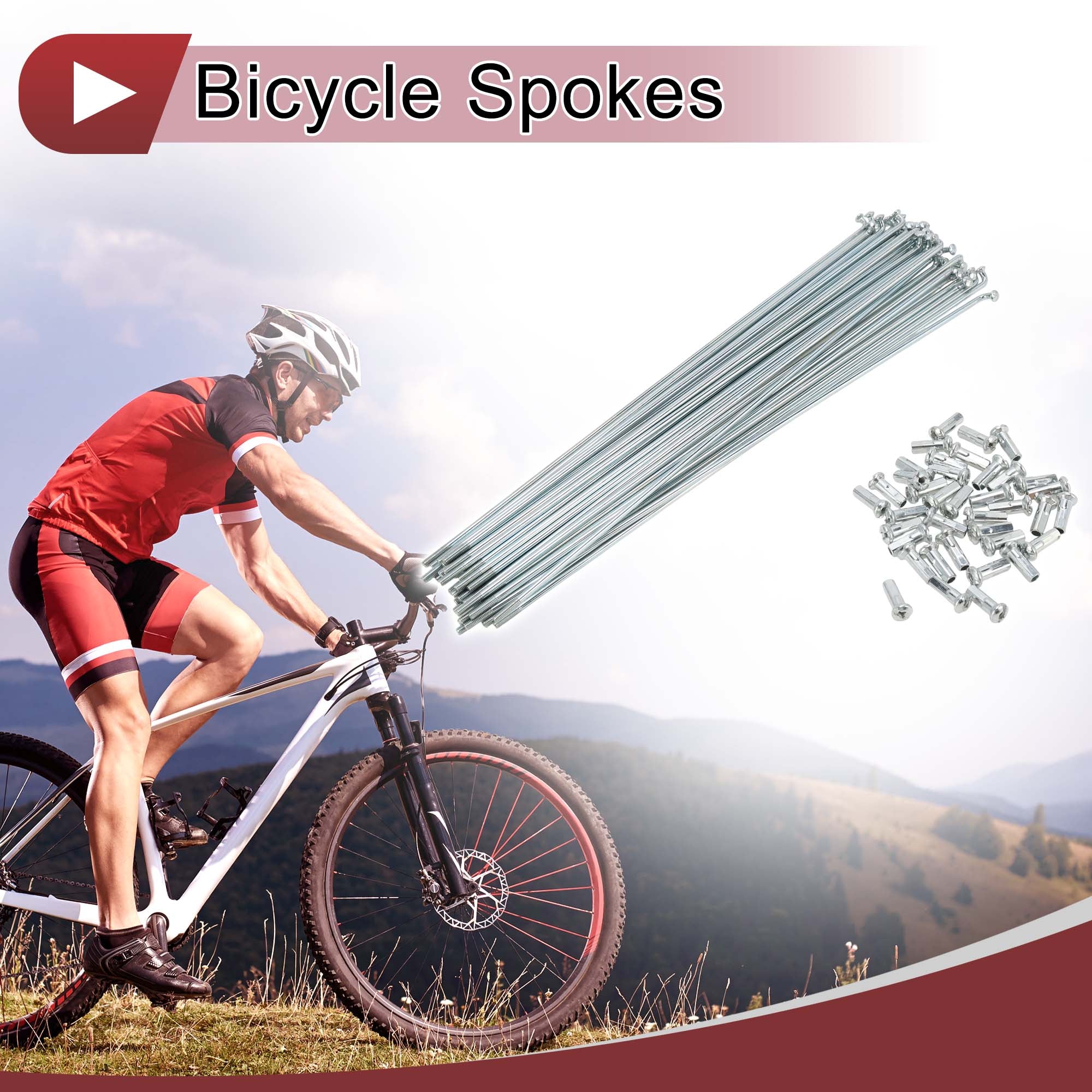 38 Set 13G Bicycle Spokes 214mm Bike Wheel Spokes Galvanized Carbon Steel - Image 2