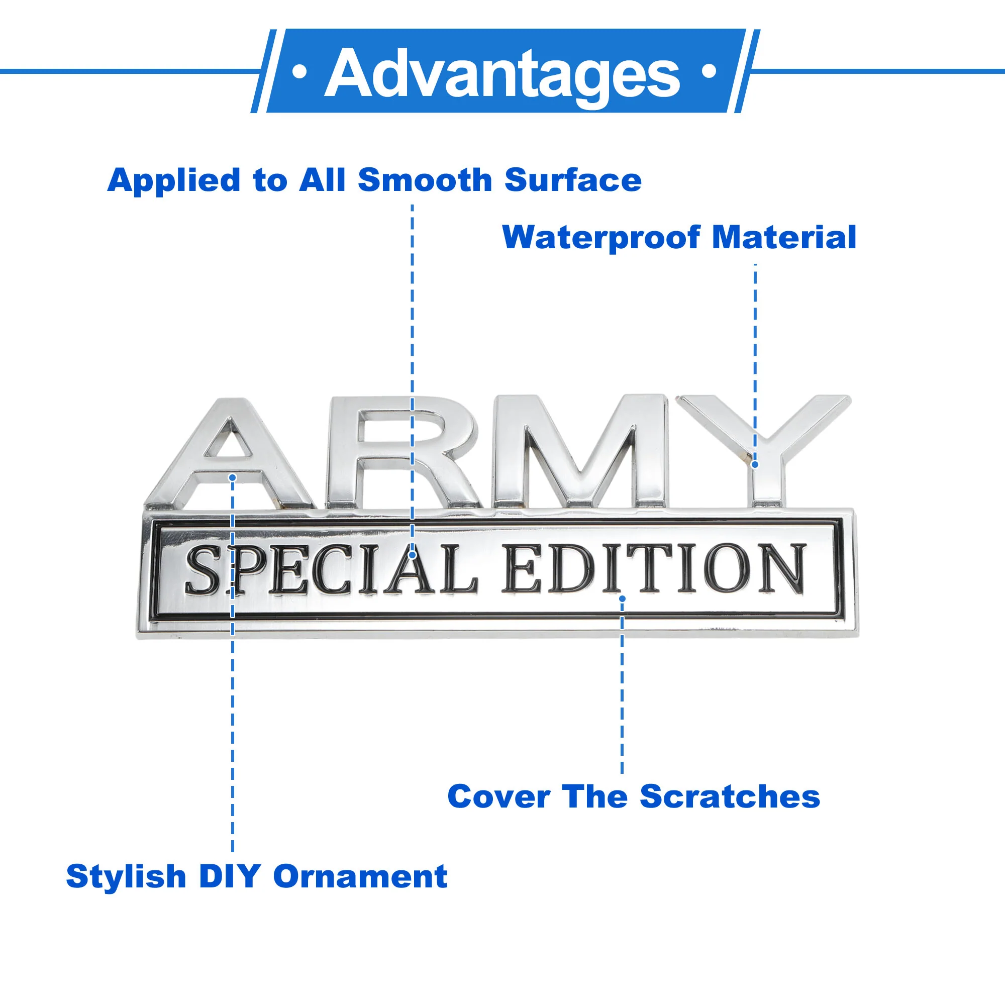 Army Special Edition Pattern Car Bumper Sticker Decal Waterproof 12x4.3cm - Image 4