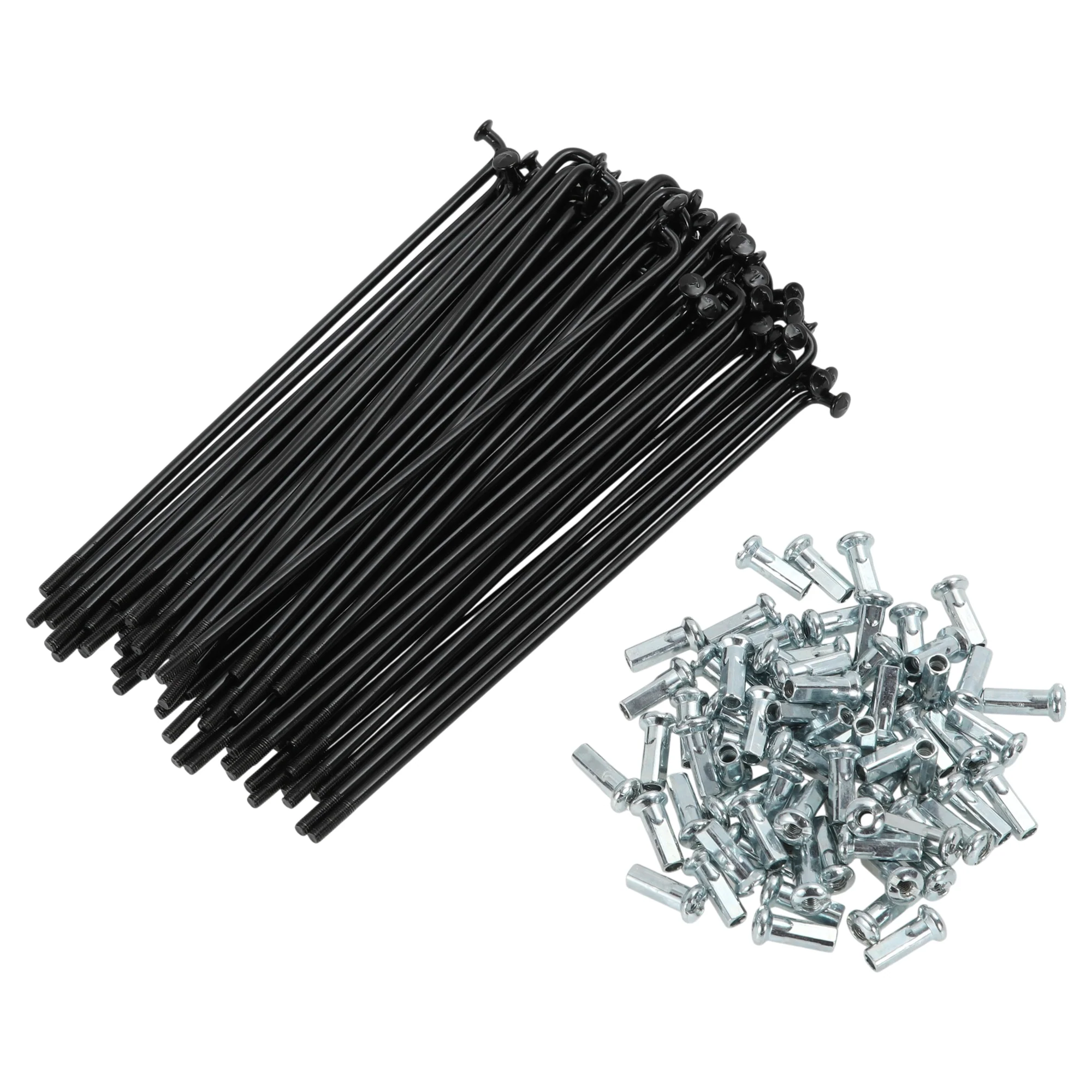 72 Set 12G Bicycle Spokes 130mm Bike Wheel Spokes Carbon Steel Black