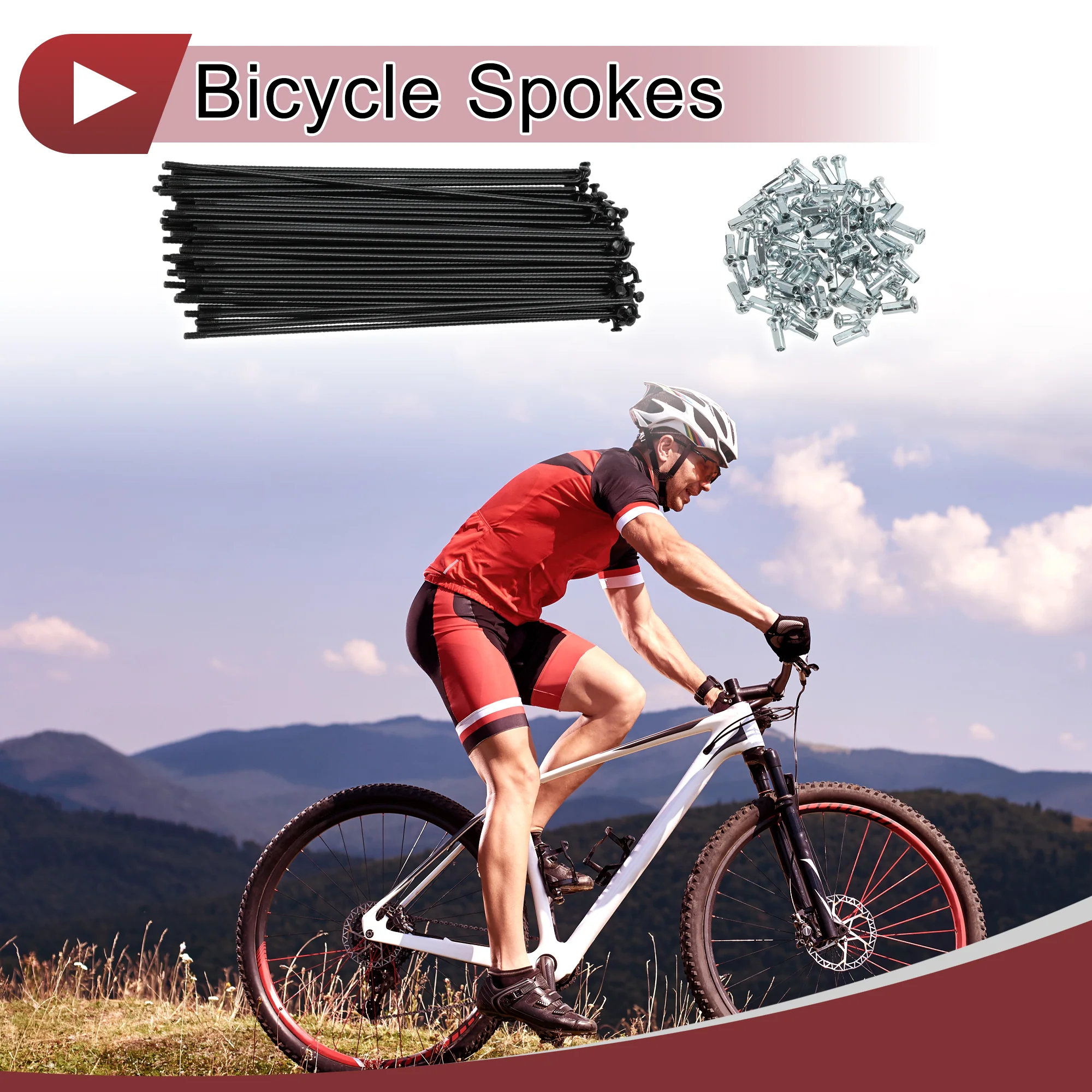 72 Set 12G Bicycle Spokes 197mm Bike Wheel Spokes Carbon Steel Black - Image 2
