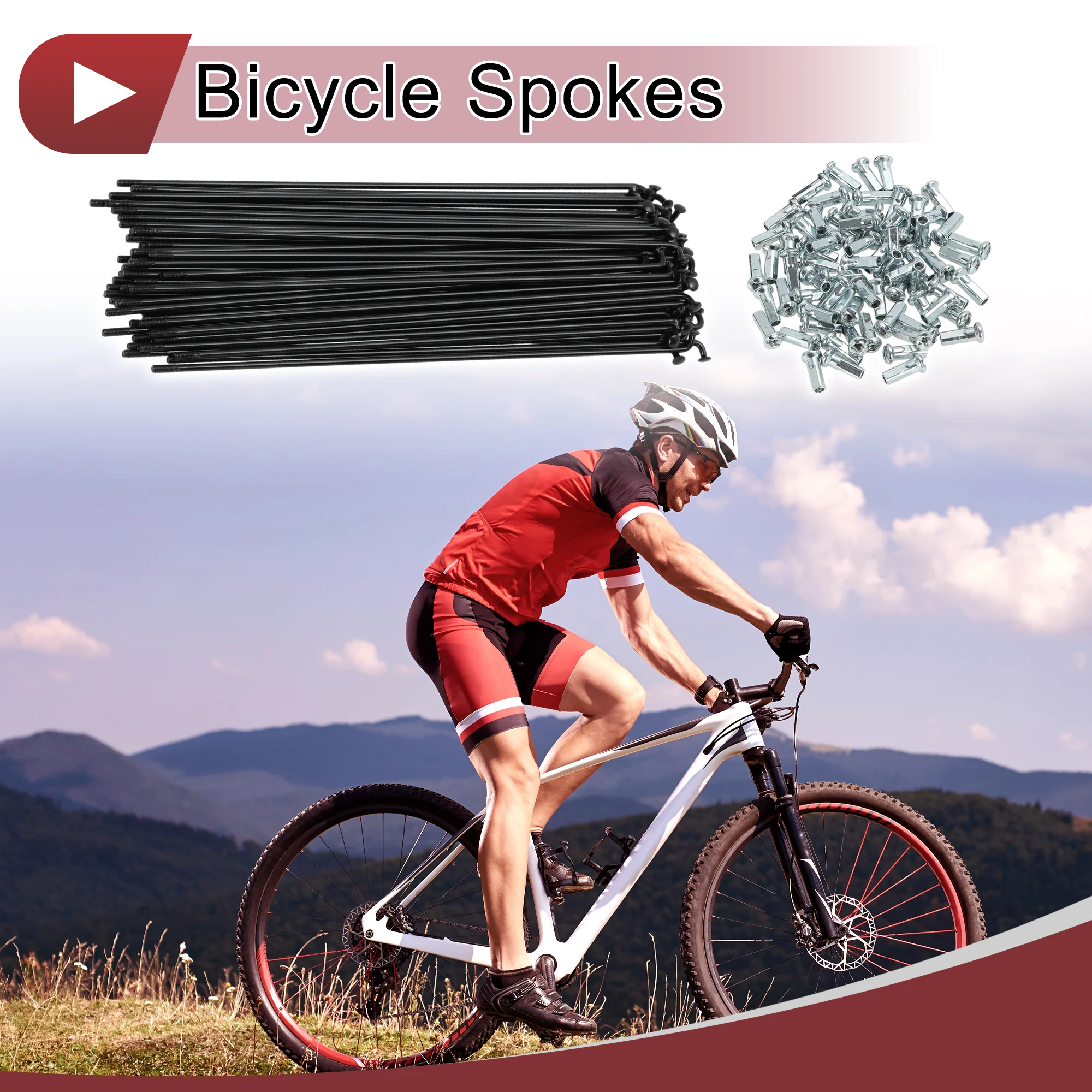72 Set 12G Bicycle Spokes 205mm Bike Wheel Spokes Carbon Steel Black - Image 2