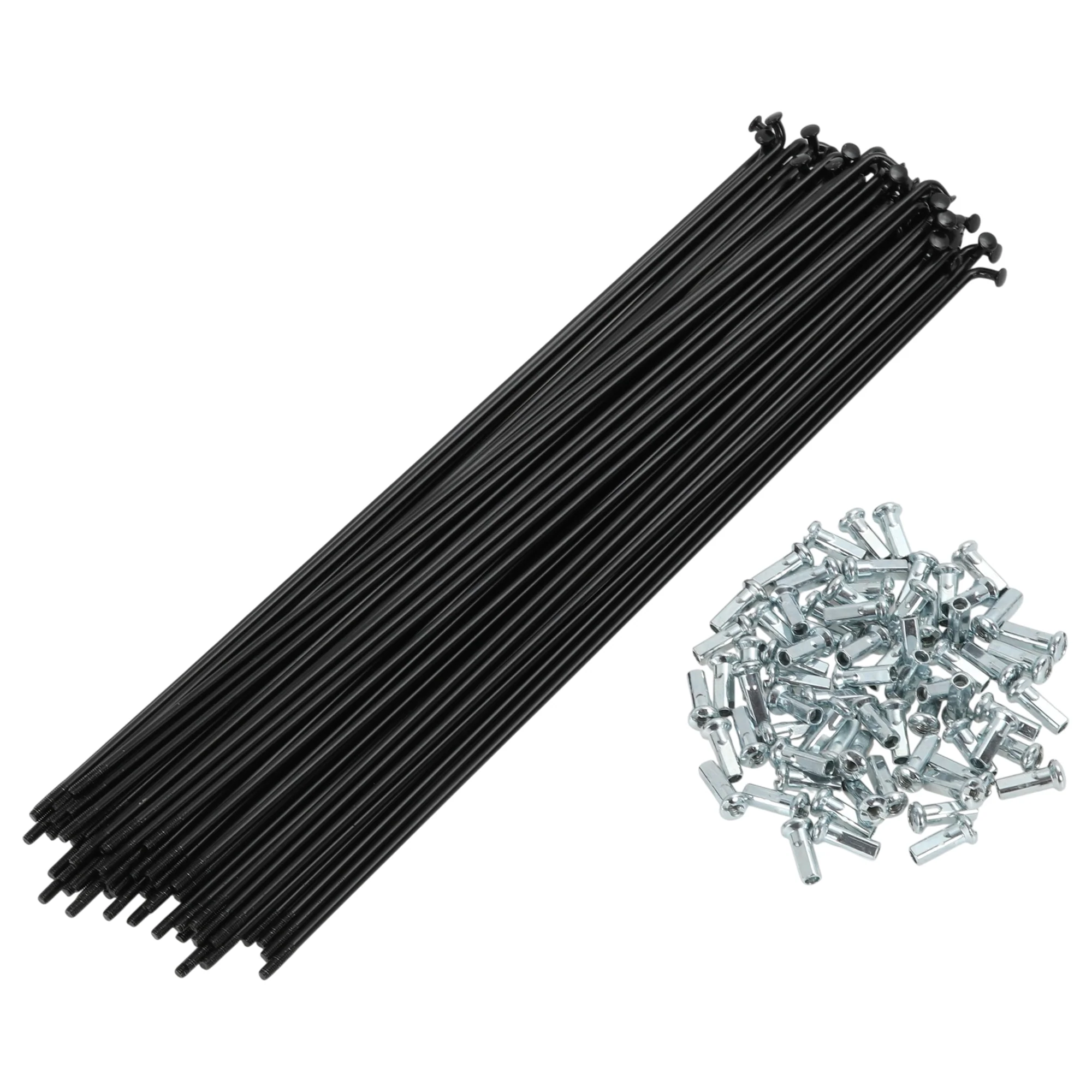 72 Set 12G Bicycle Spokes 242mm Bike Wheel Spokes Carbon Steel Black