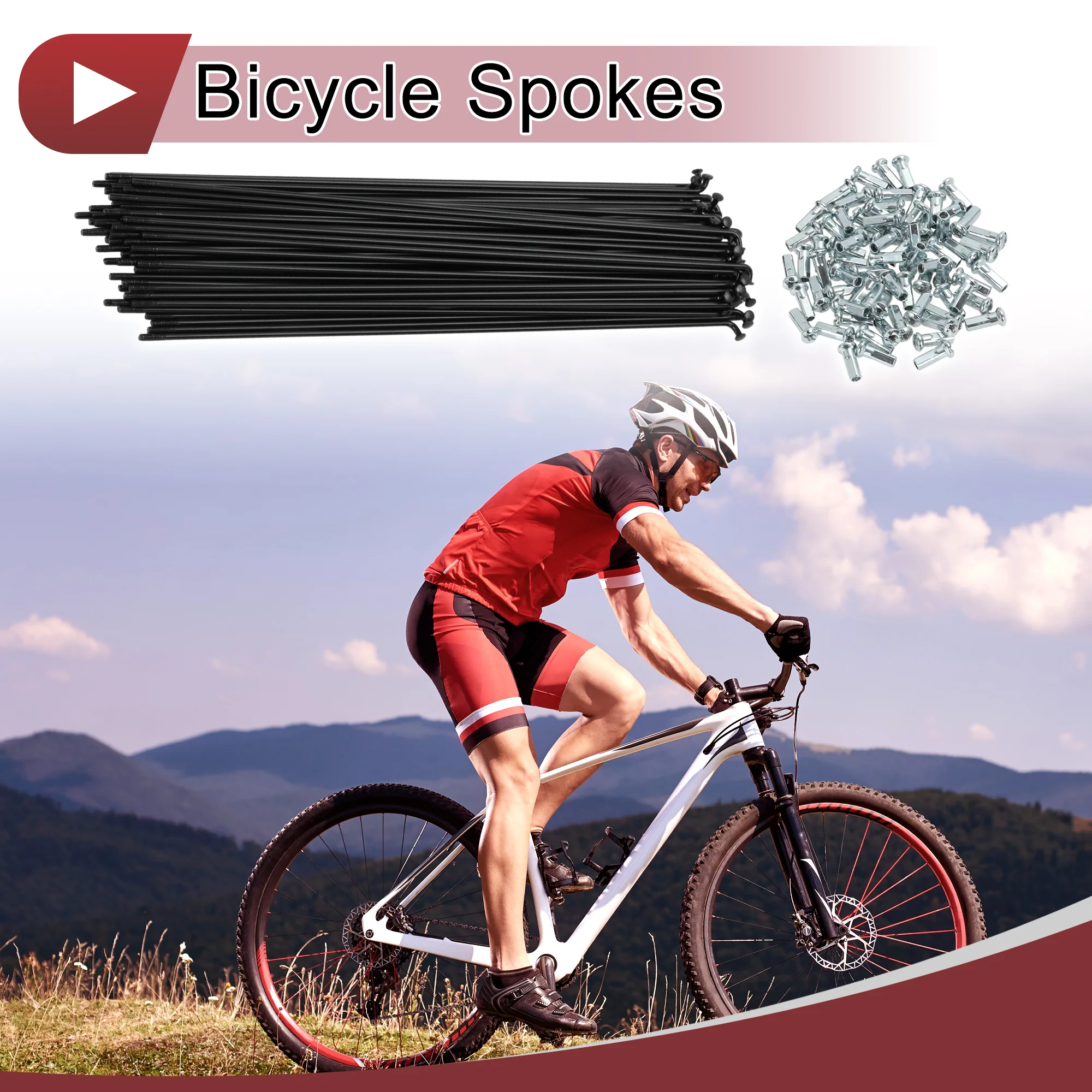 72 Set 12G Bicycle Spokes 242mm Bike Wheel Spokes Carbon Steel Black - Image 2