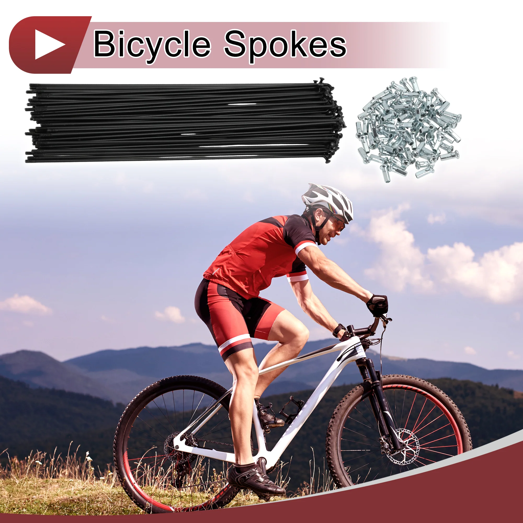 72 Set 12G Bicycle Spokes 255mm Bike Wheel Spokes Carbon Steel Black - Image 2