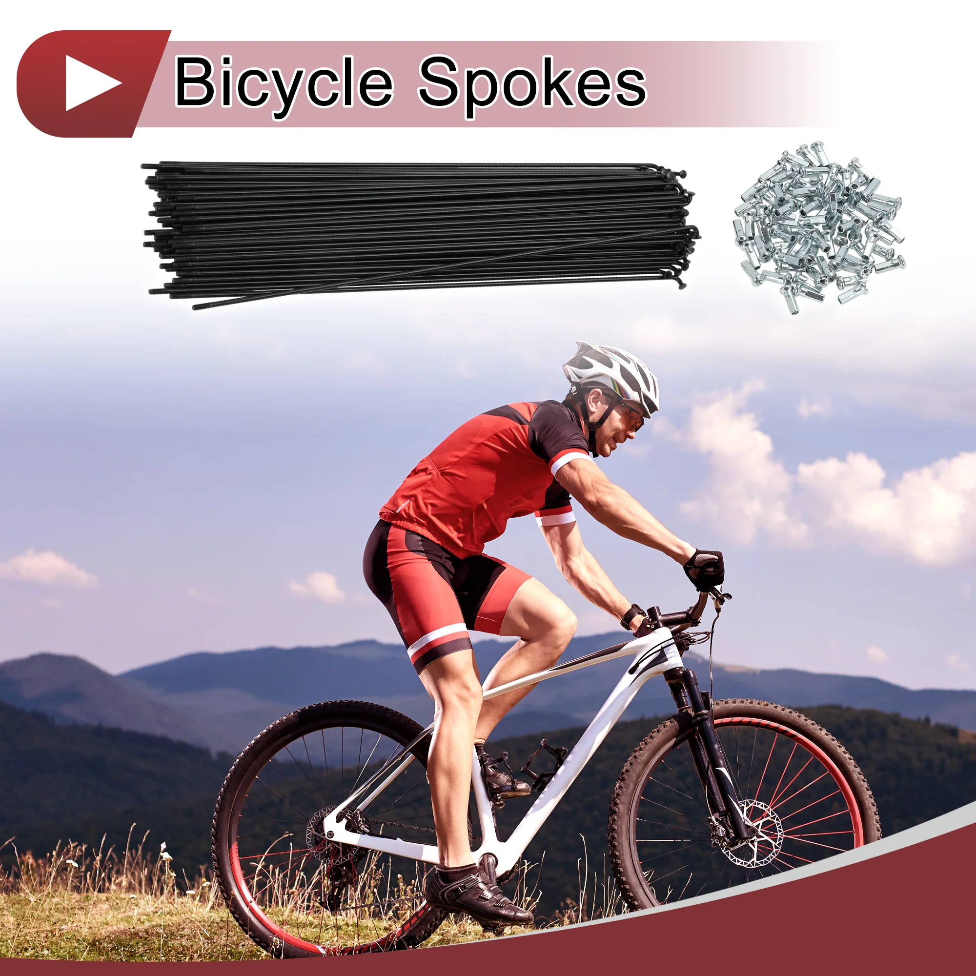 72 Set 12G Bicycle Spokes 274mm Bike Wheel Spokes Carbon Steel Black - Image 2