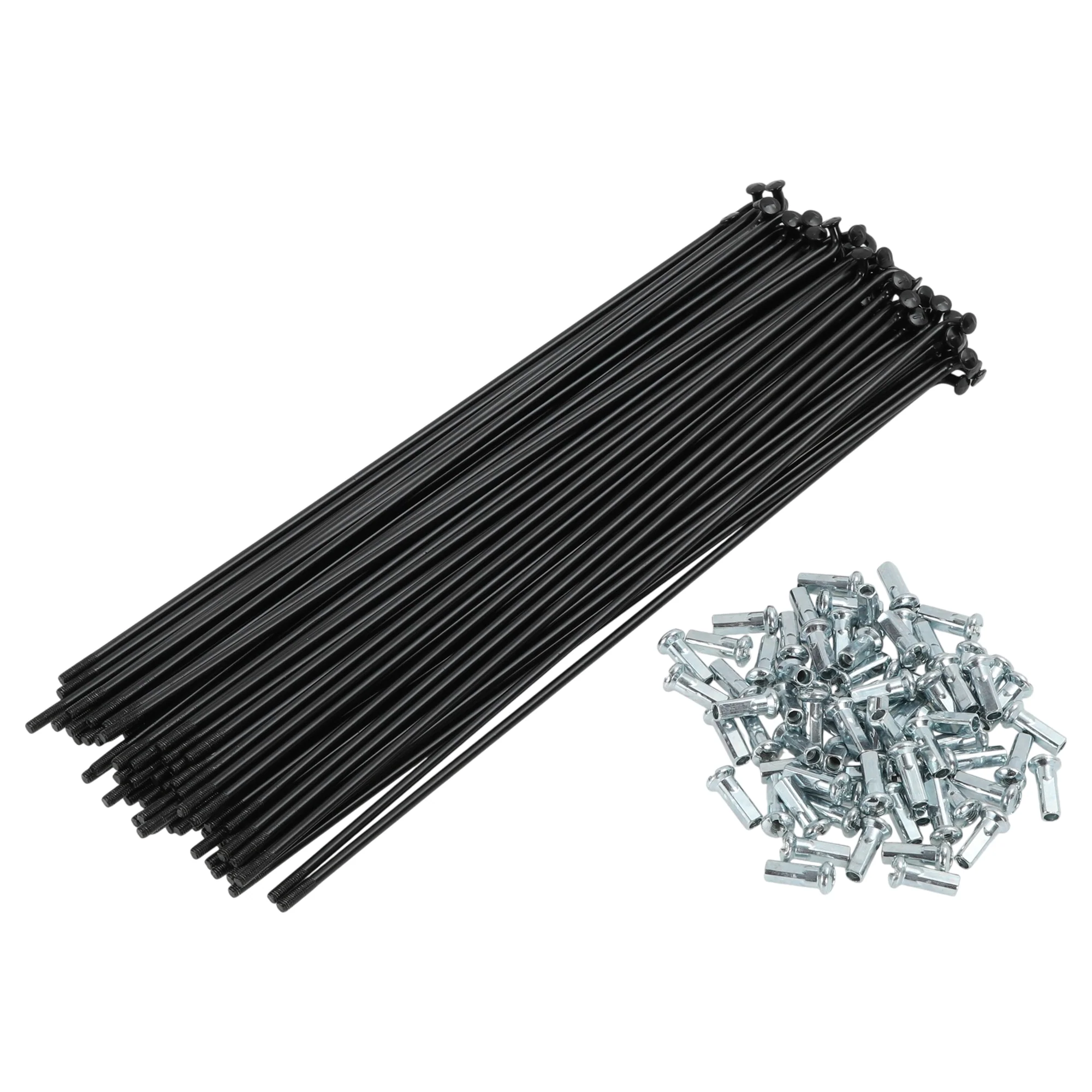 72 Set 12G Bicycle Spokes 210mm Bike Wheel Spokes Carbon Steel Black