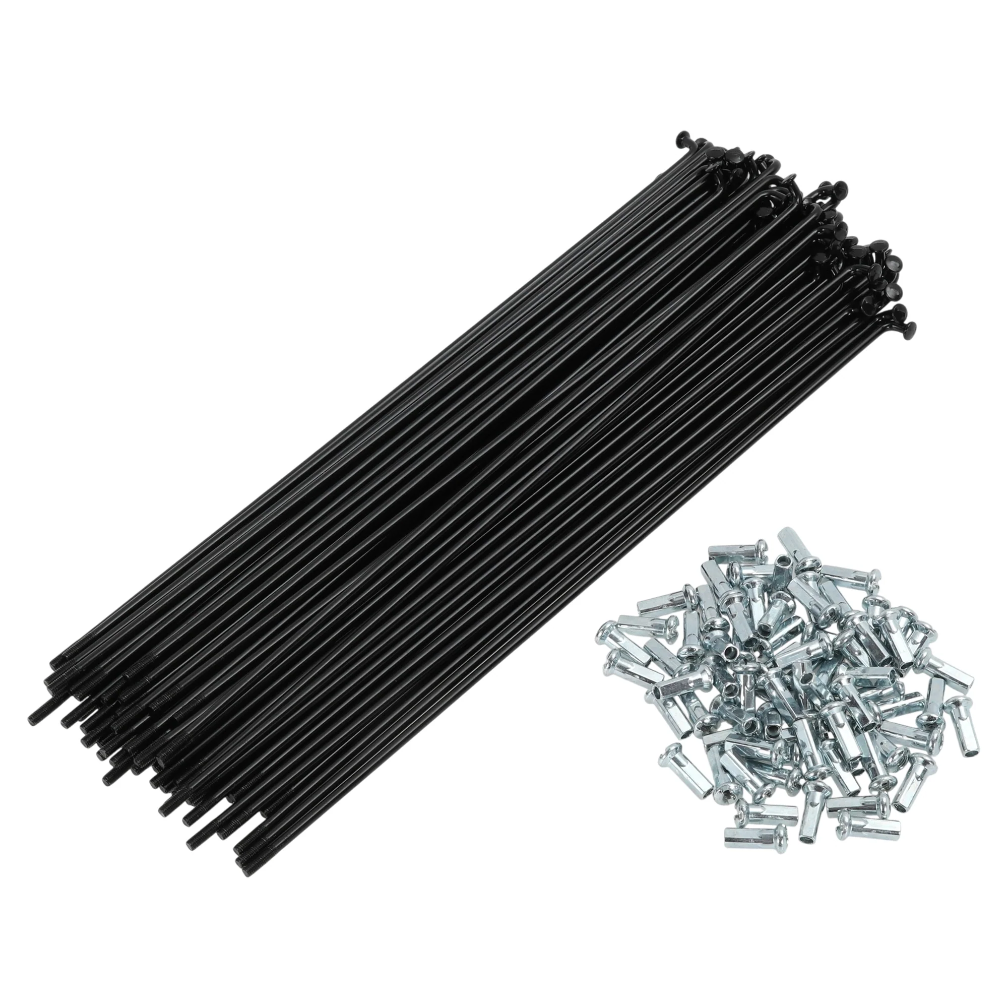 72 Set 12G Bicycle Spokes 220mm Bike Wheel Spokes Carbon Steel Black
