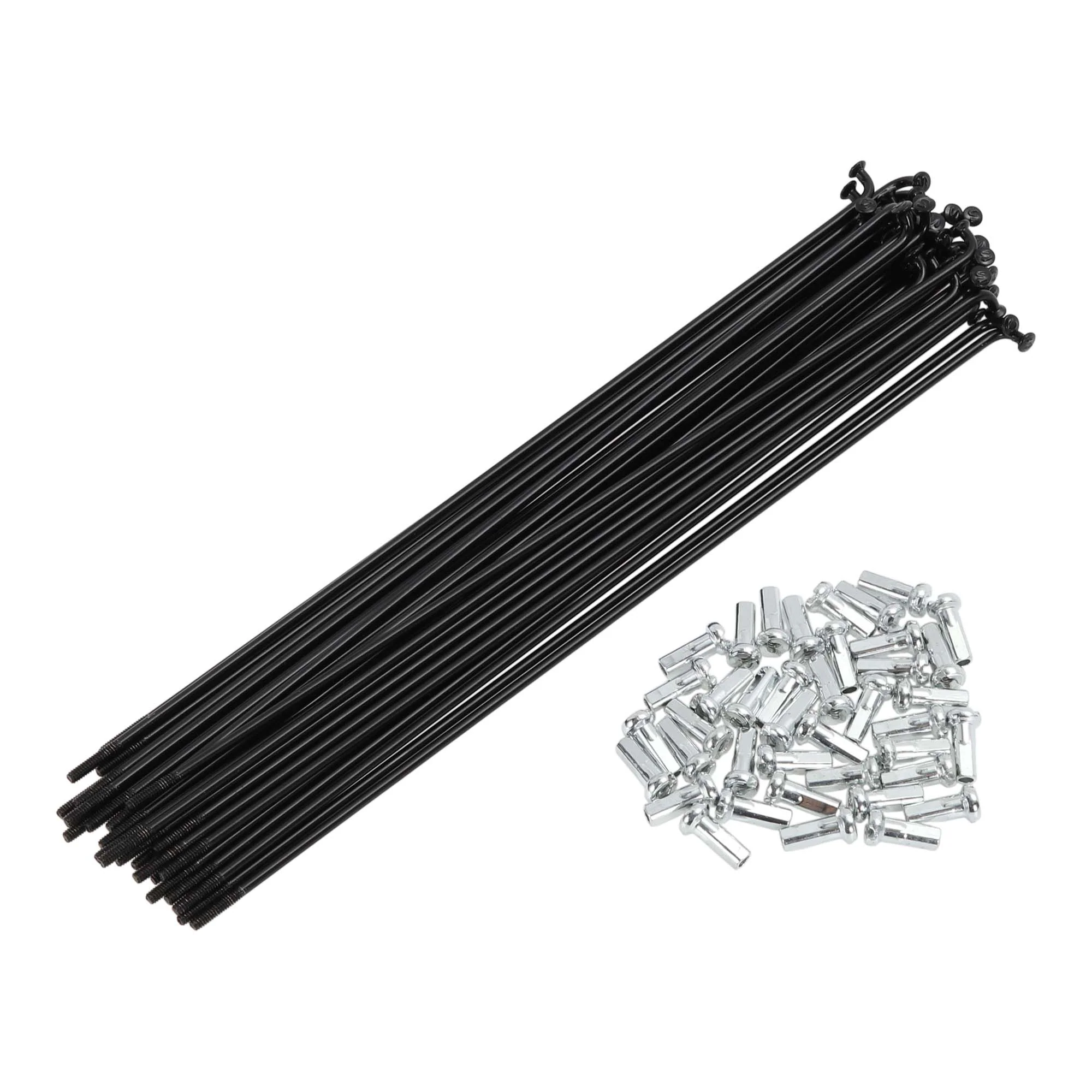 38 Set 14G Bicycle Spoke 179mm Bike Wheel Spoke Carbon Steel Black