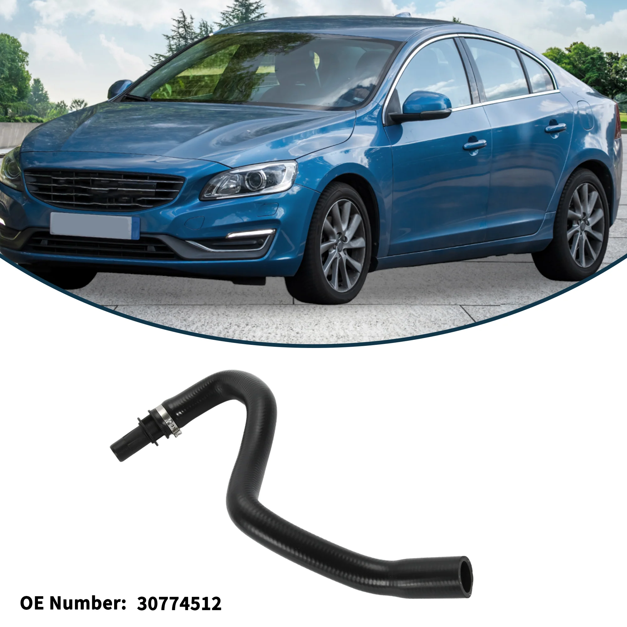 Radiator Hose Heater Hose for Volvo S60 2011-2016 No.30774512 Rubber Black 1 Pc - Image 3