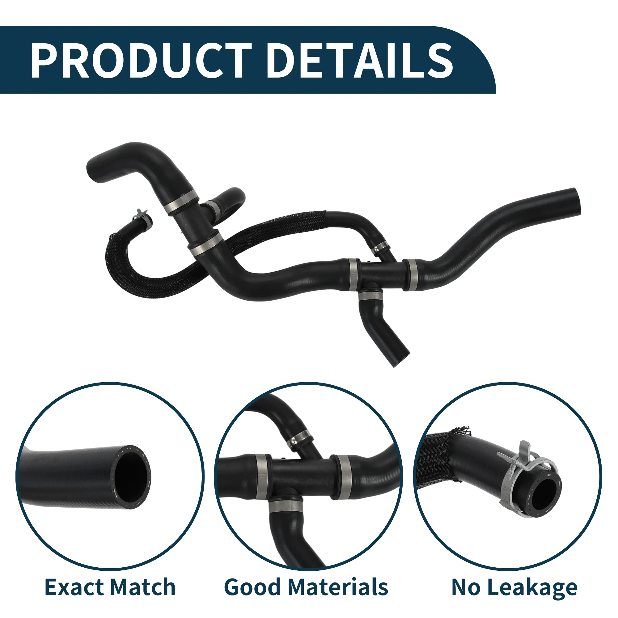 Radiator Hose Heater Hose for Volvo C30 (533) 06-13 No.30723082 Rubber Black 1Pc - Image 4