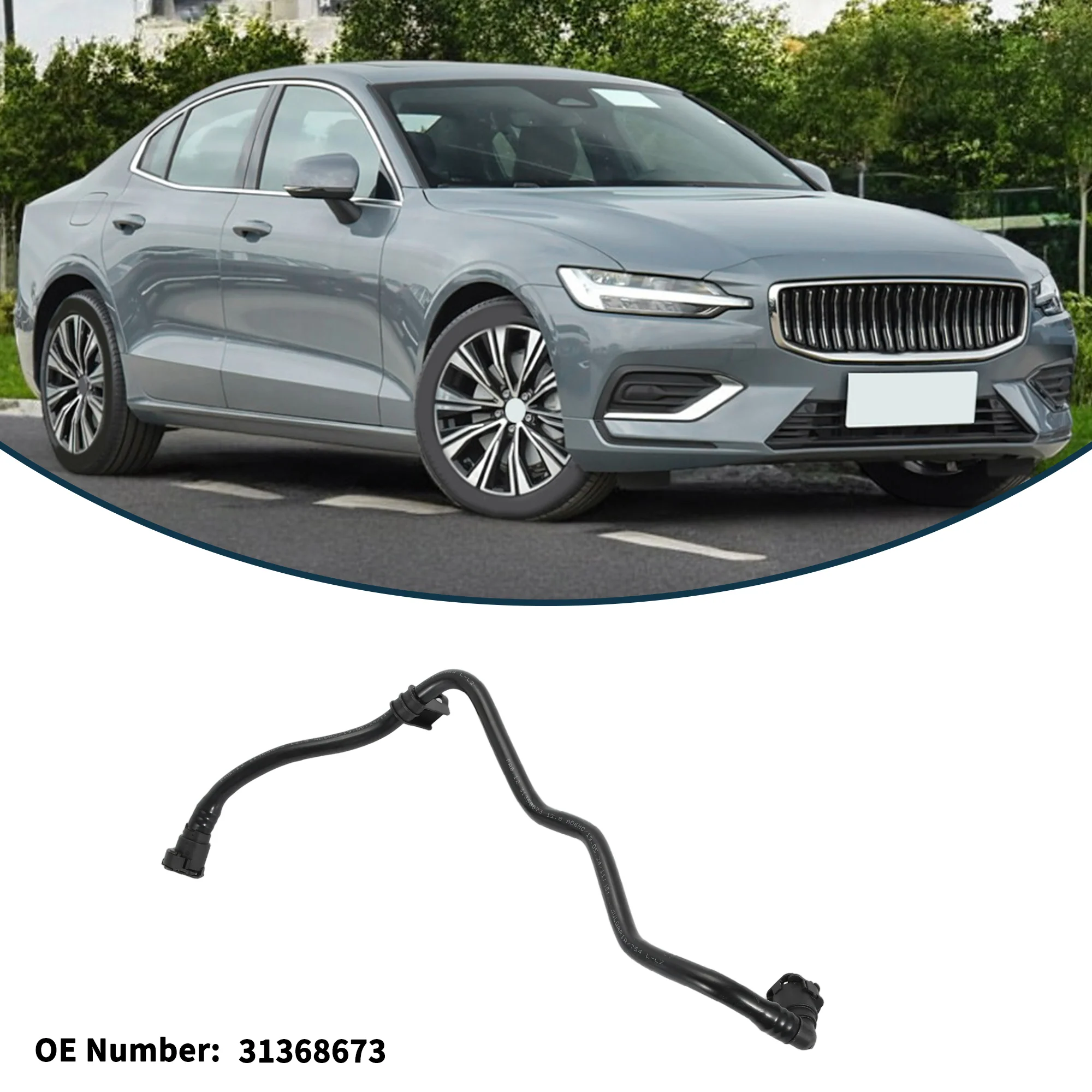 Radiator Hose Heater Hose for Volvo S60 2019-2022 No.31368673 Rubber Black 1 Pc - Image 3