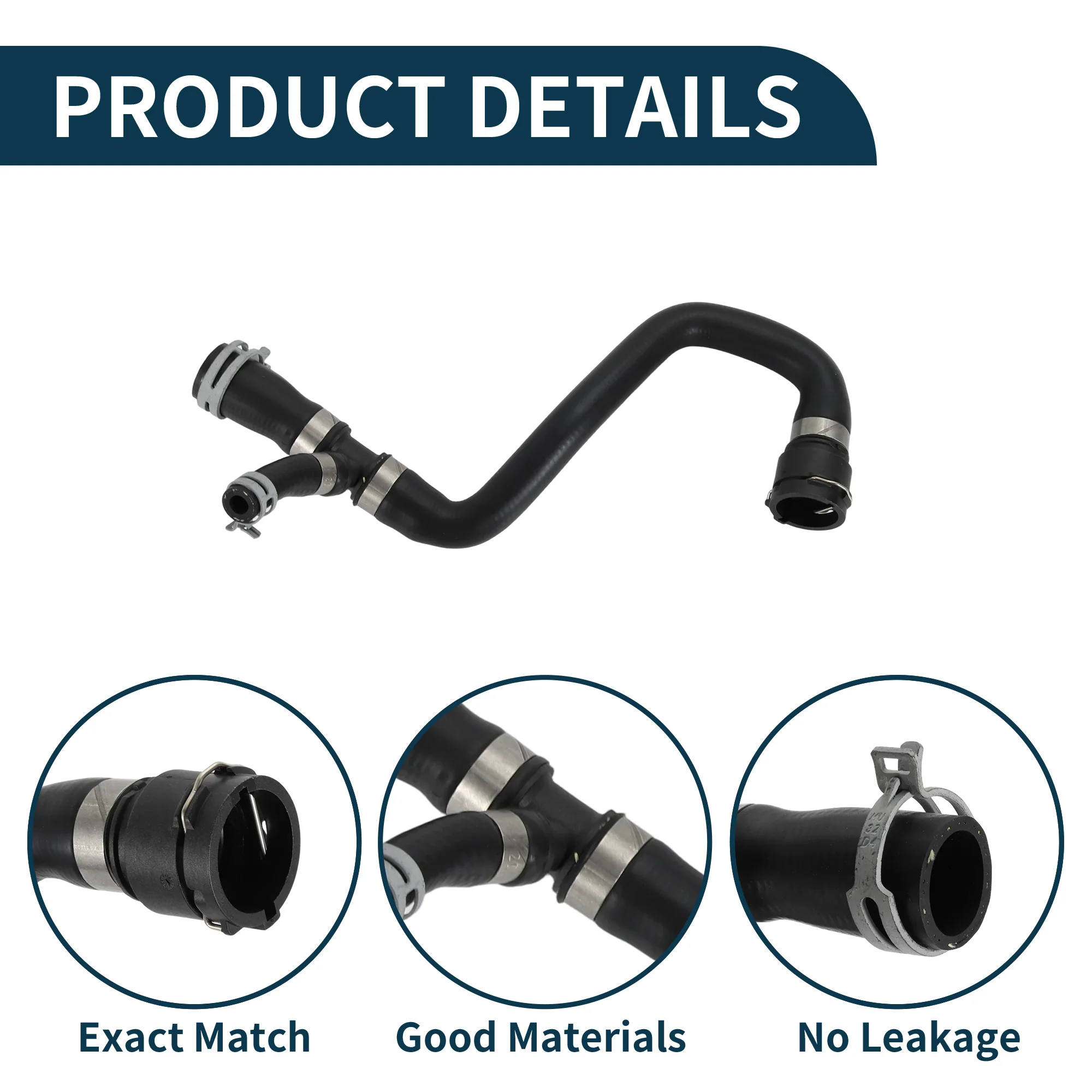 Radiator Hose Heater Hose for Volvo S60 2008-2018 No.31274173 Rubber Black 1 Pc - Image 4