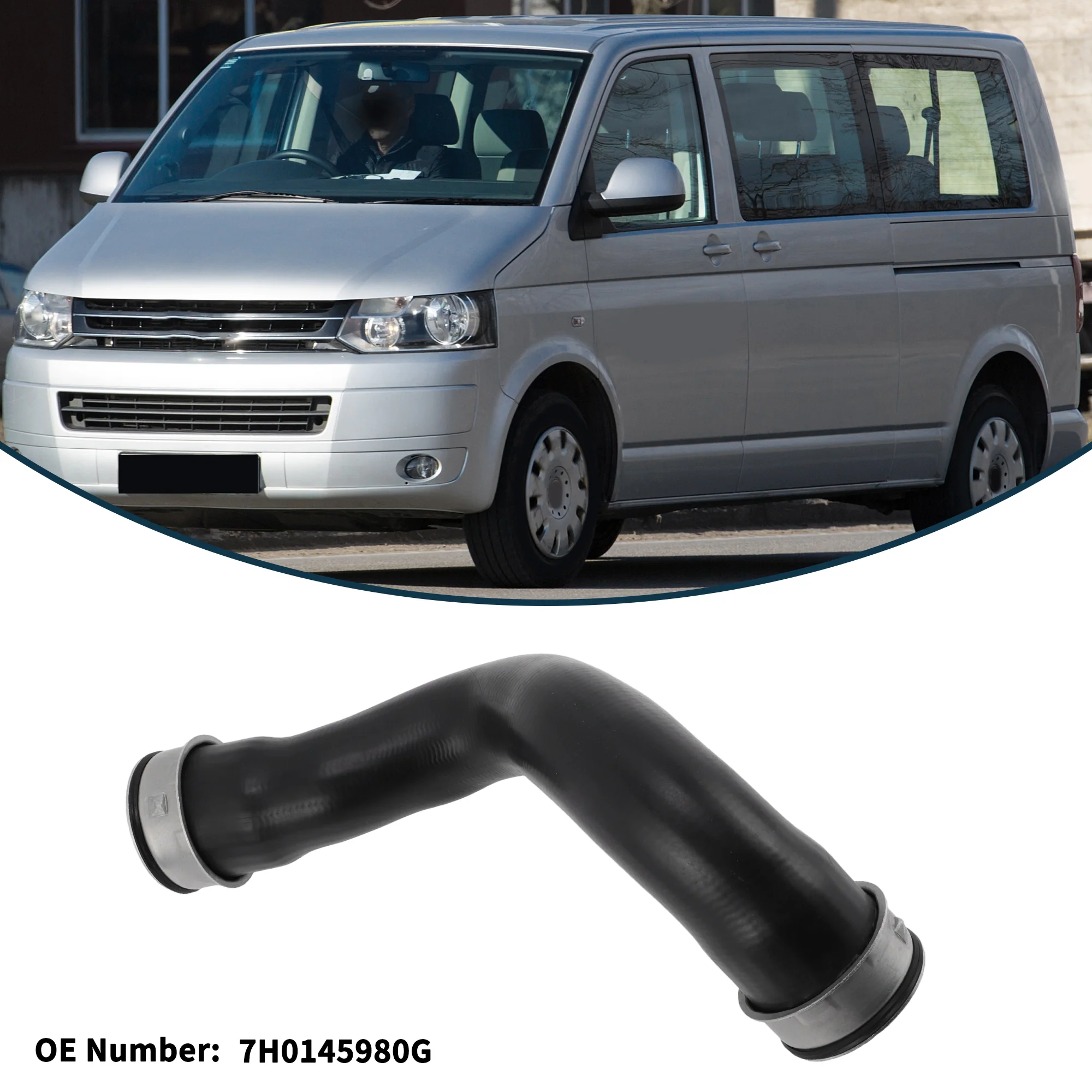 Radiator Hose for Volkswagen Transporter T5 1.9 TDI 03-09 No.7H0145980G Rubber - Image 3