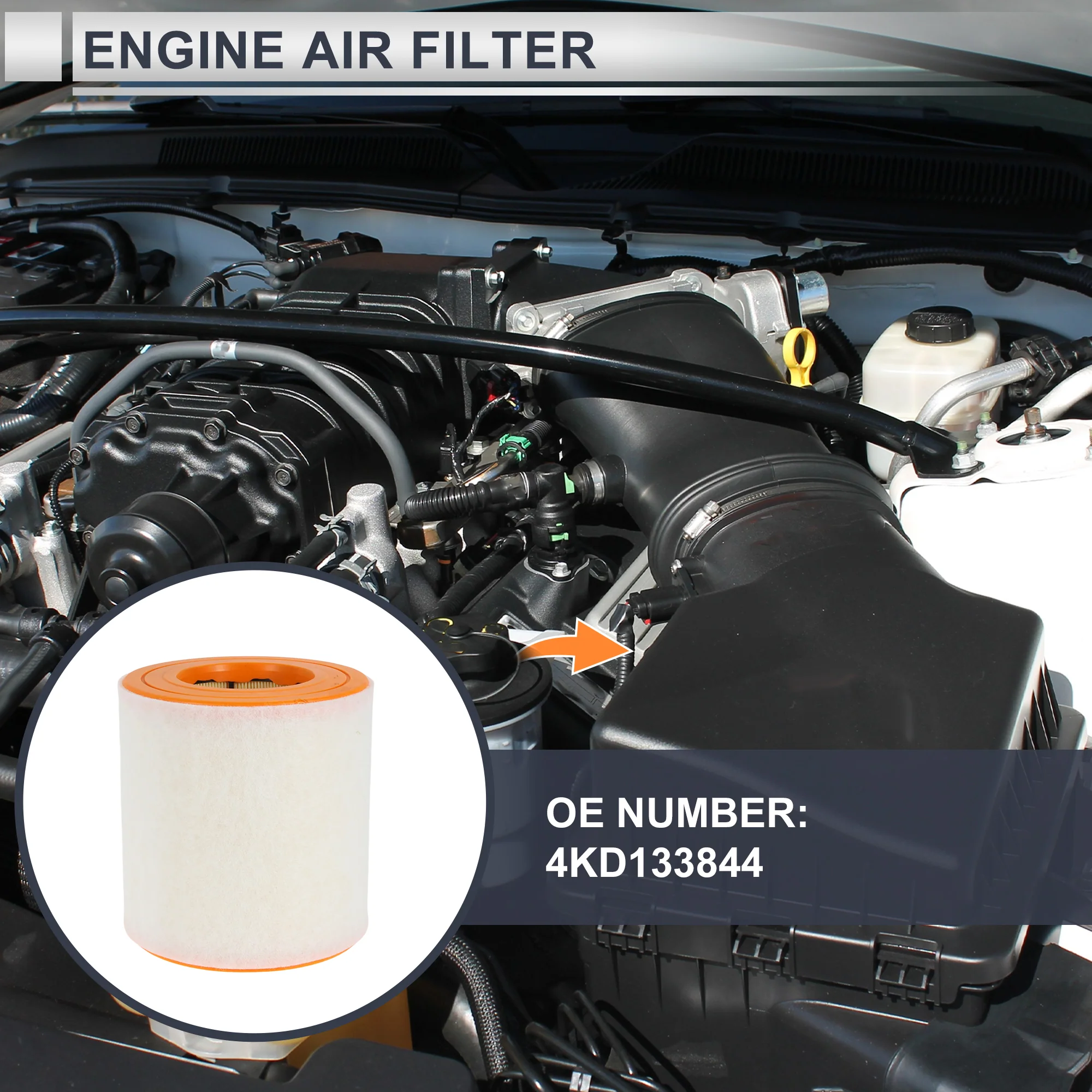 Car Air Filter No.4KD133844 for Audi A6 Avant (4A5, C8) 2018 1 Pc - Image 2