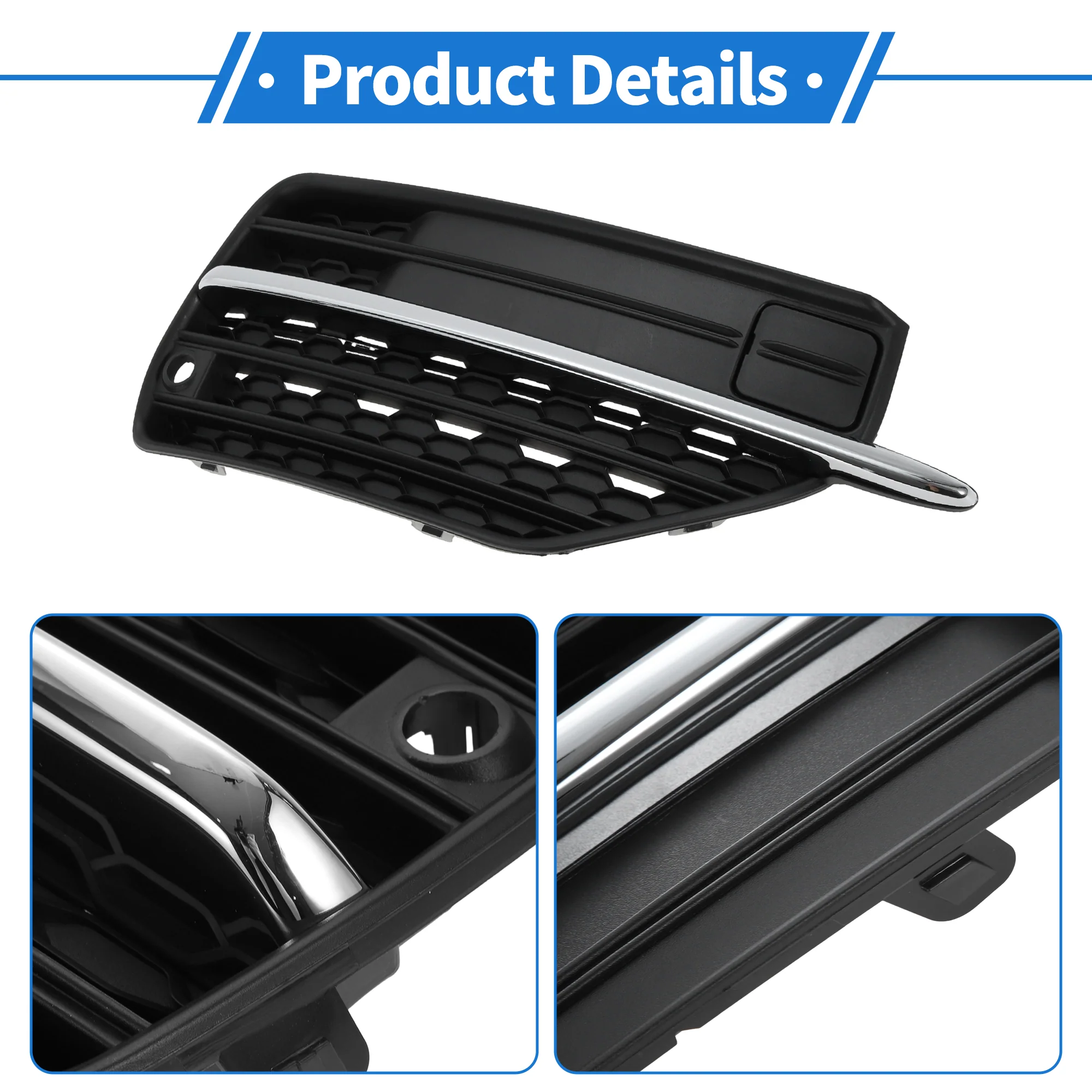 Front Bumper Fog Light Cover No.31383045 for Volvo XC90 T5 Black Silver Tone 1Pc - Image 4
