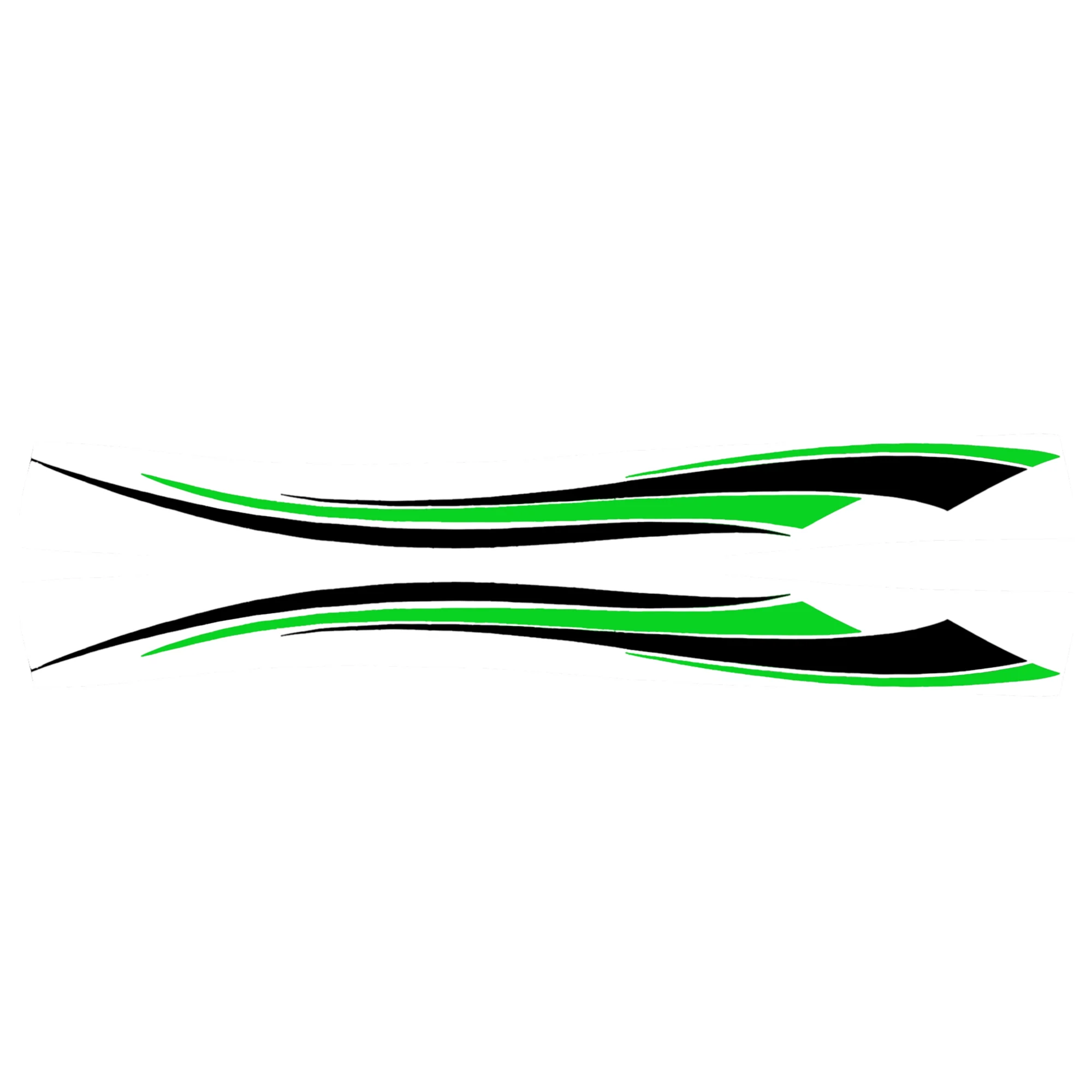 1 Pair Four-wave stripes Pattern Car Bumper Sticker Decal Green 180cm