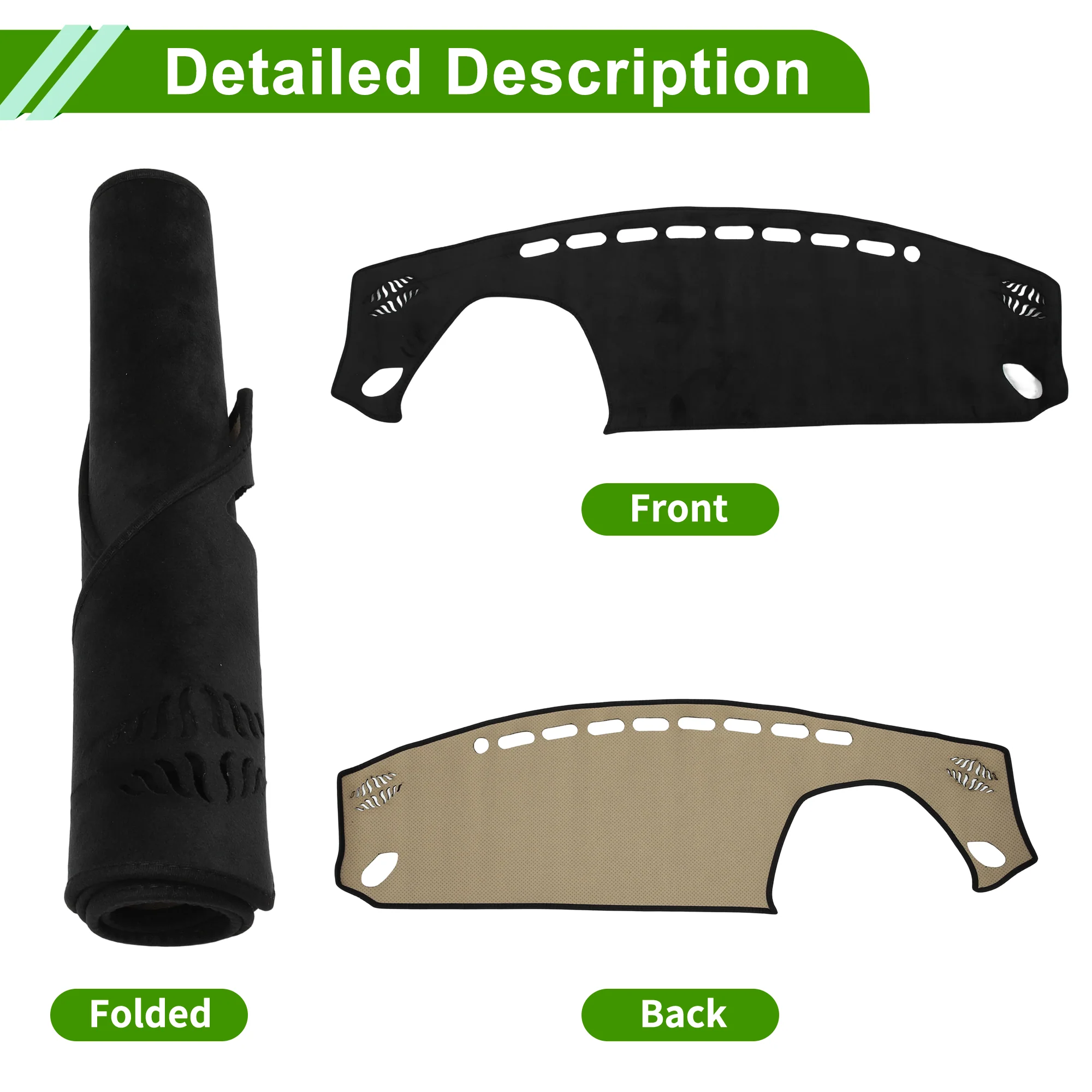 Dash cover for Toyota GR86 Car Interior Anti-Slip/Anti Dust Flannel Black 1 Pc - Image 4