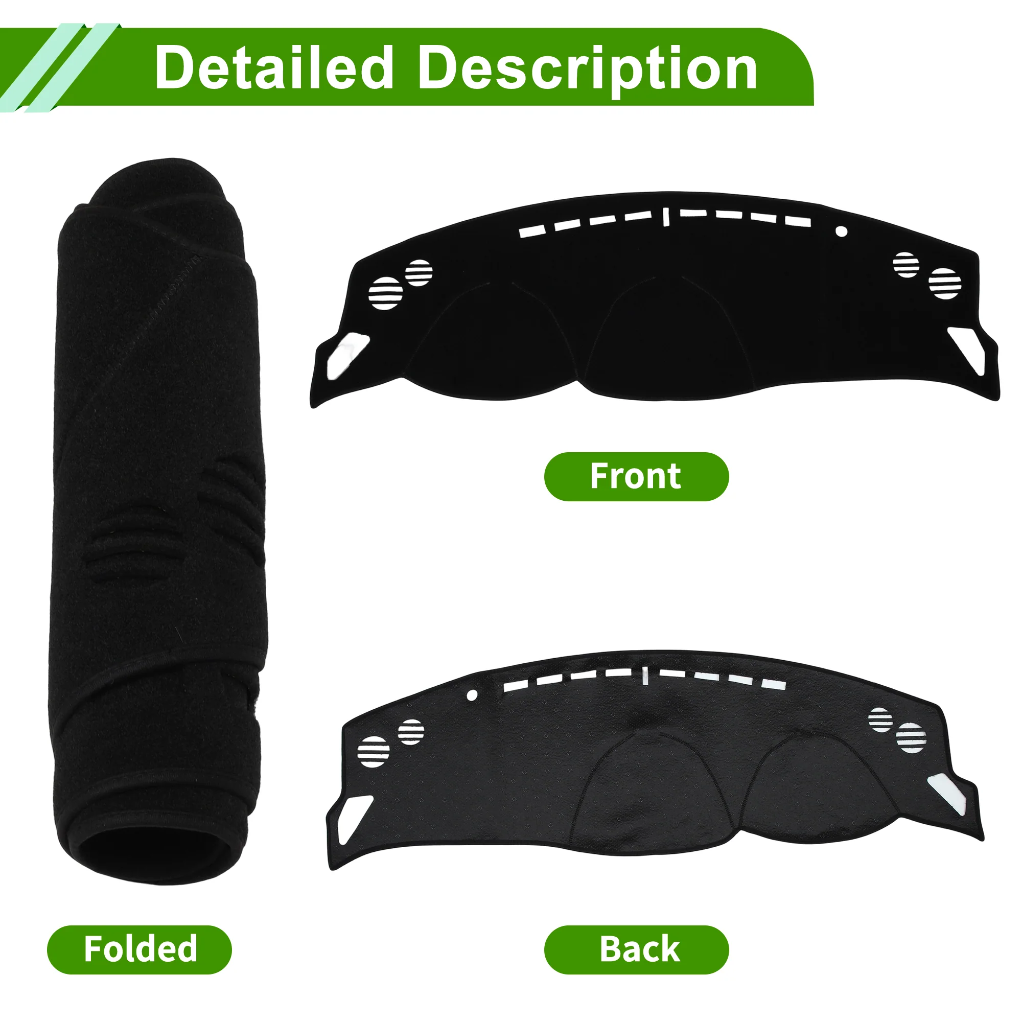 Dash cover for Subaru BRZ Car Interior Anti-Slip/Anti Dust Polyester Black 1 Pc - Image 4