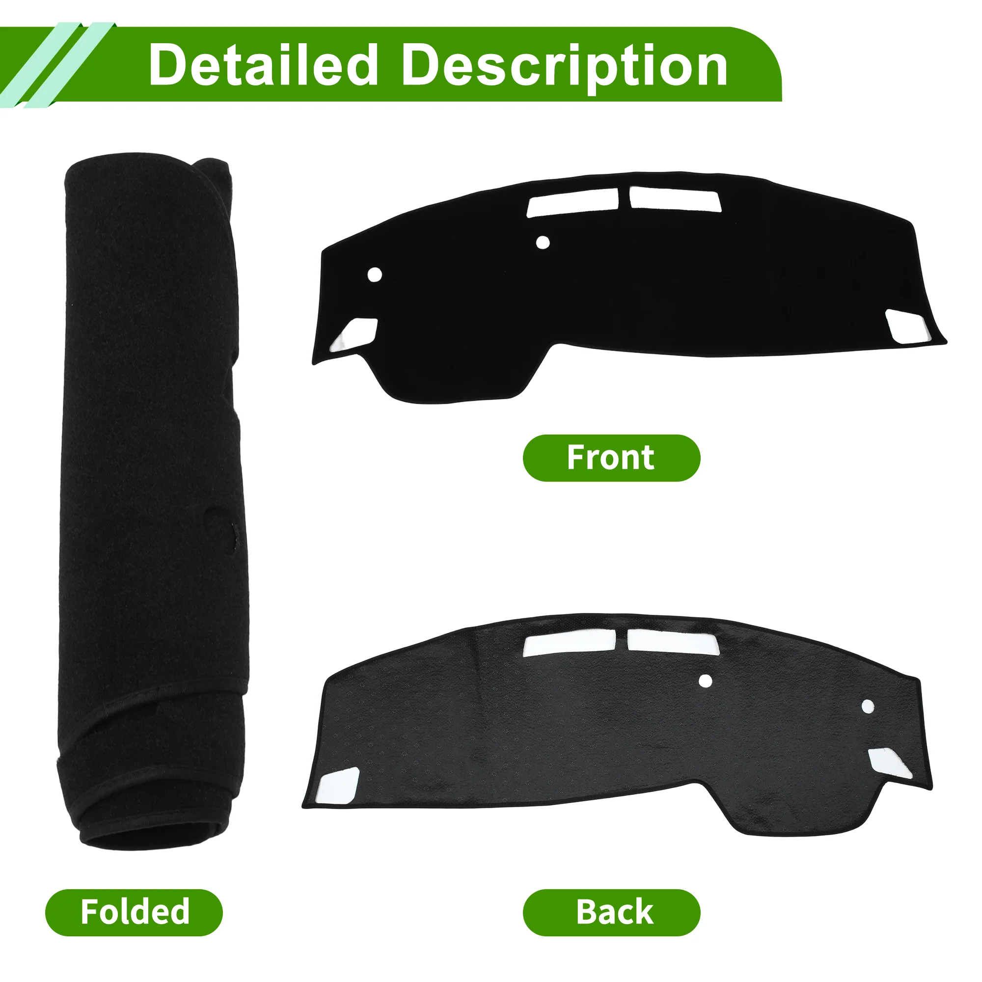 Dash cover for Nissan Pathfinder 2022-2025 Polyester Black 1 Pc - Image 4