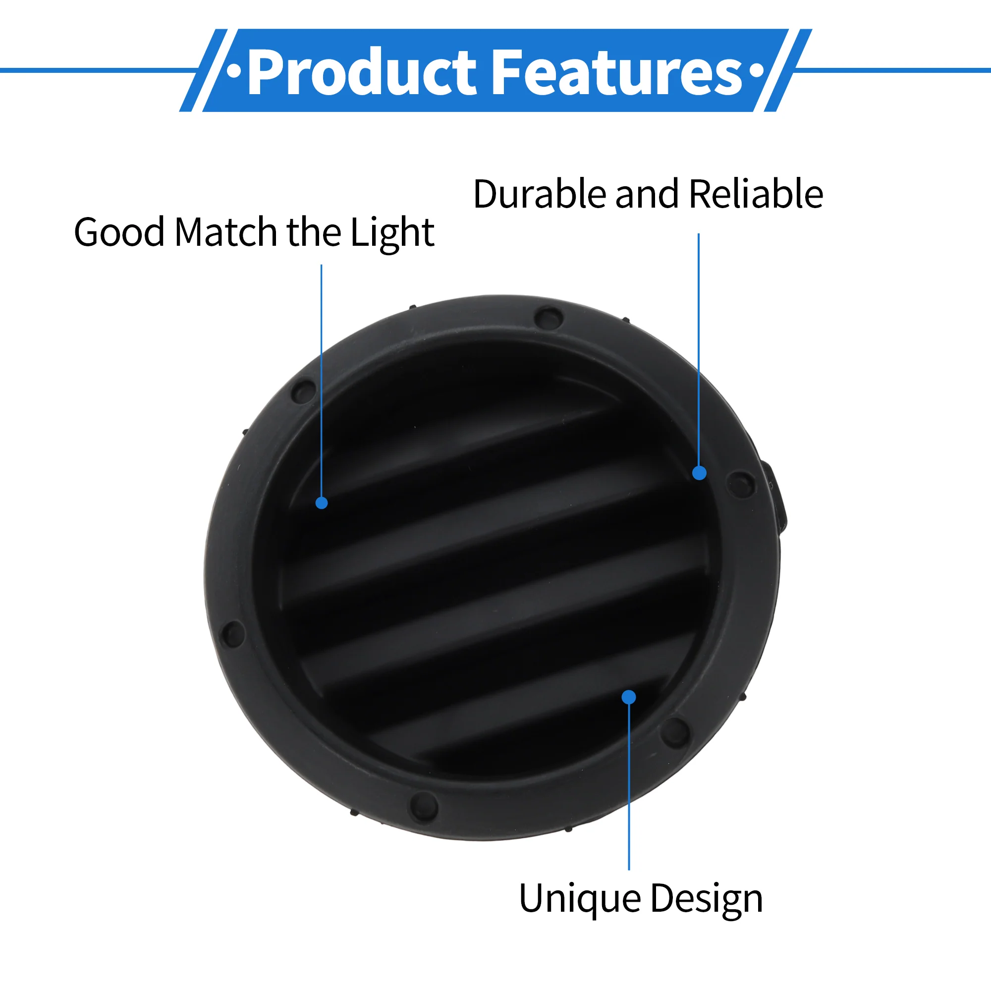 Front Bumper Fog Light Cover No.8148248020 for Toyota Highlander Black ABS 1Pair - Image 6