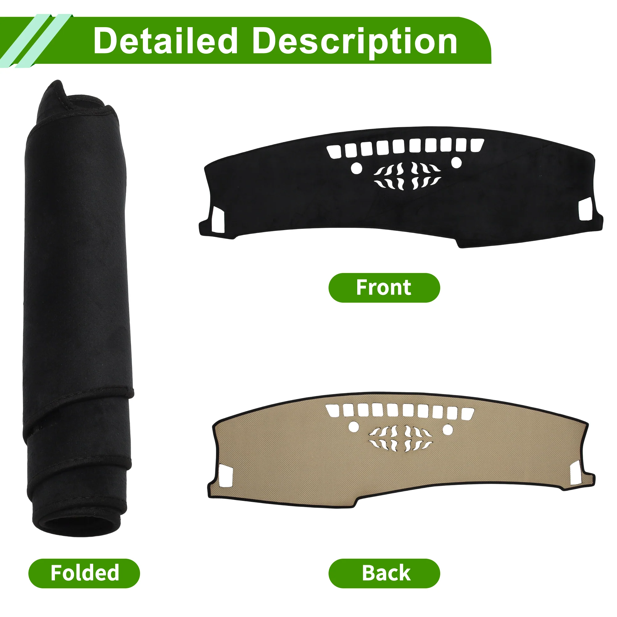 Dashboard Cover for Kia Seltos 2024-2025 Black 1 Pc - Image 4