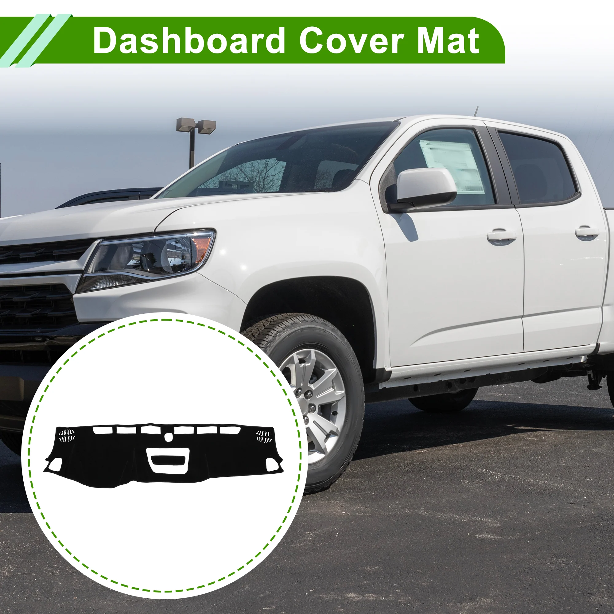 Dashboard Cover for Chevrolet Colorado 2015-2022 Black with Black Line 1 Pc - Image 2