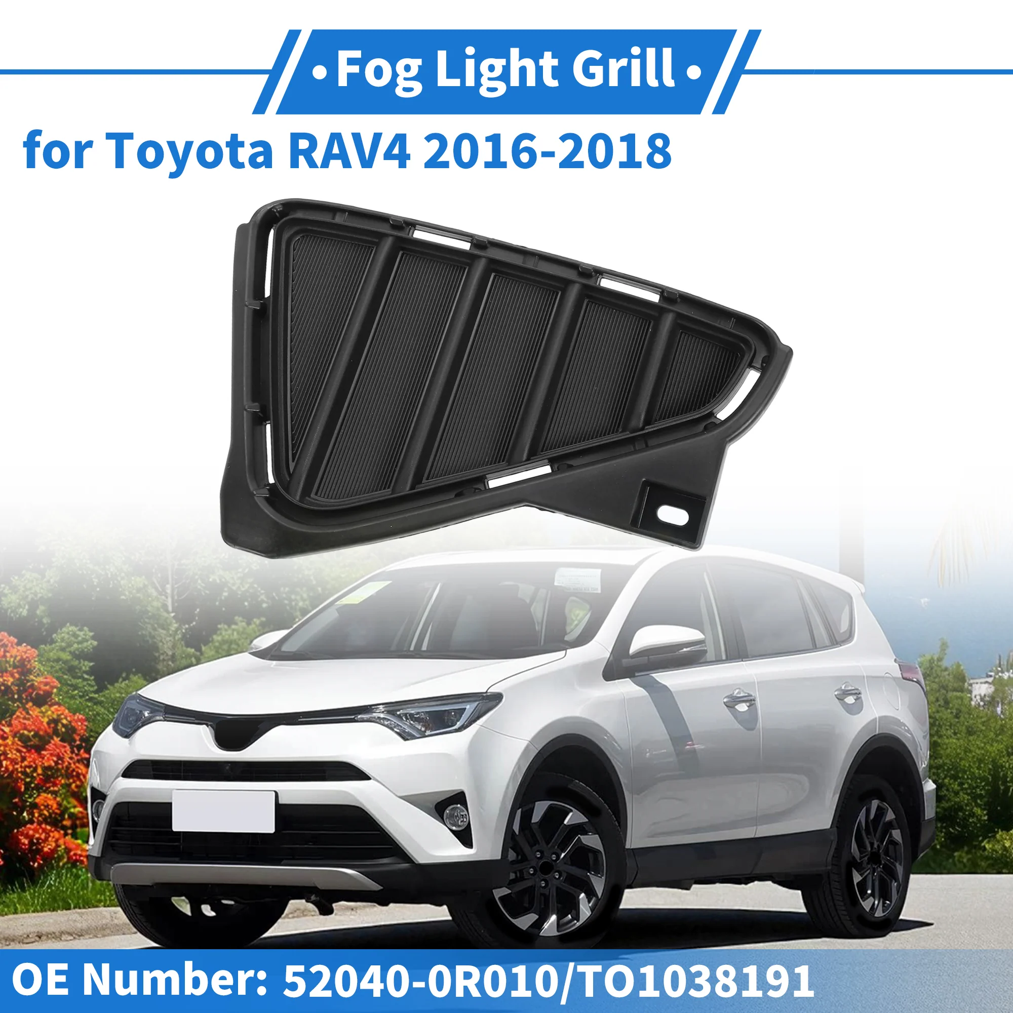 Front Left Front Bumper Fog Light Cover No.52040-0R010 for Toyota RAV4 2016-2018 - Image 2