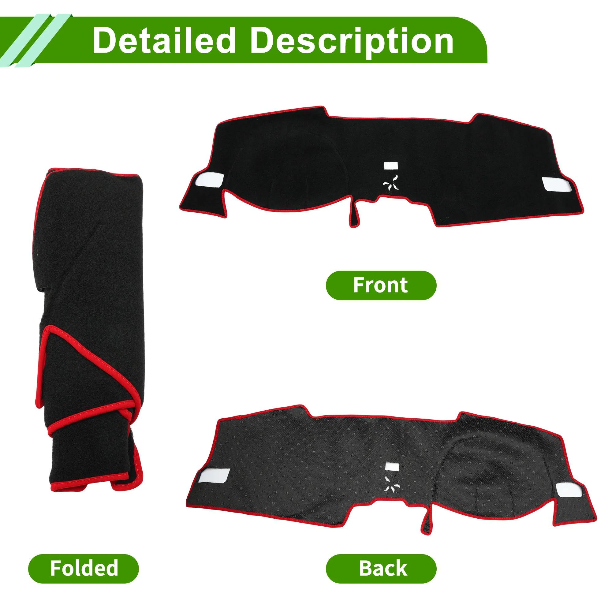 Dashboard Cover for Honda Civic 11th 22-23 without Hud Polyester Black Red 1 Pc - Image 4