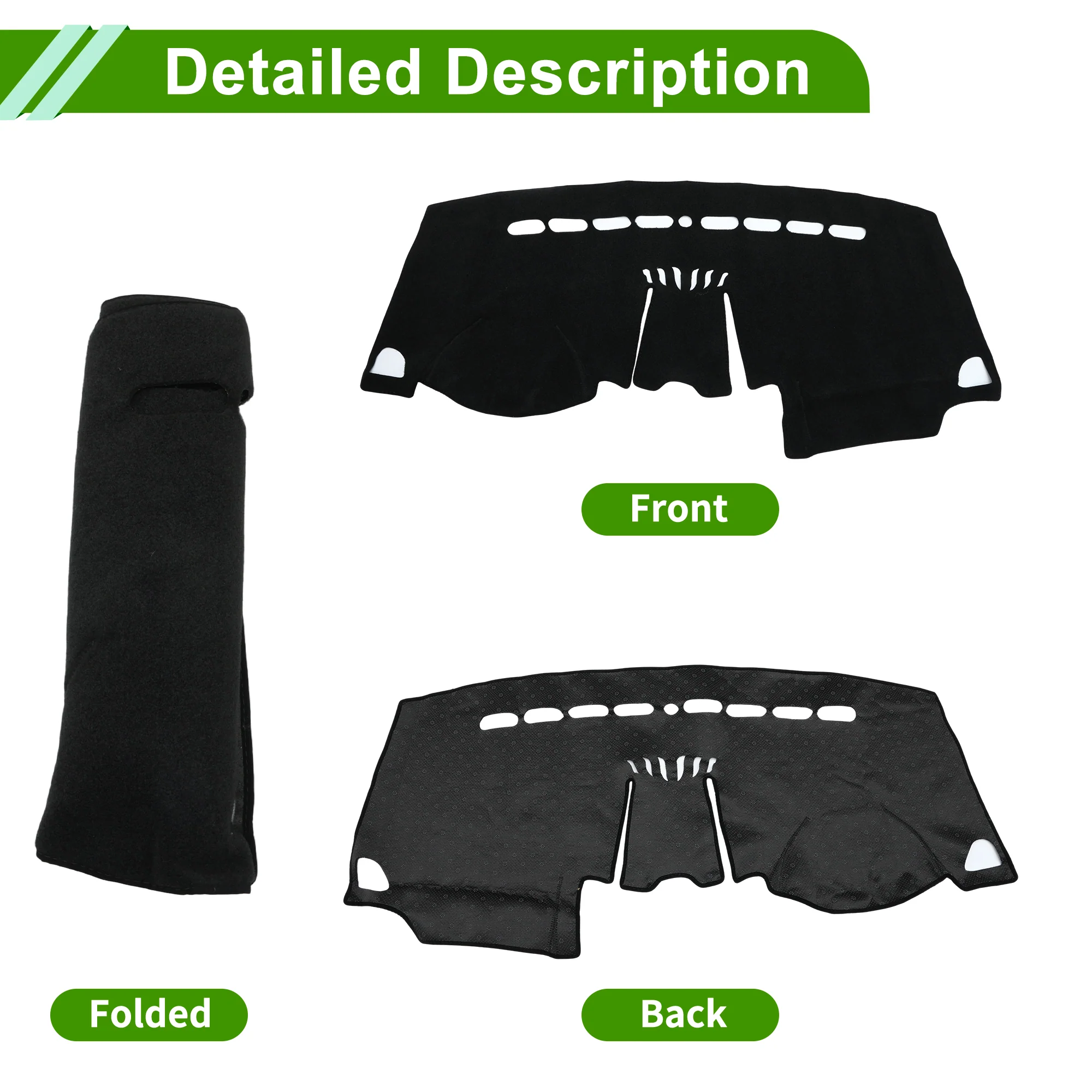 Dashboard Cover for Ford Edge 2015-2025 without Hud Polyester Black 1 Pc - Image 4