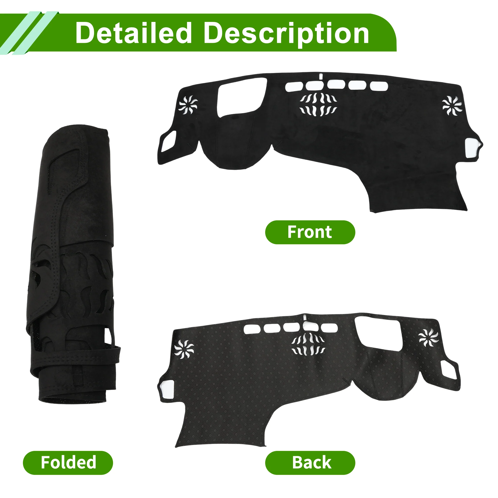 Dashboard Cover for Lexus NX NX 250 2022-2024 with Hud Suede Black 1 Pc - Image 4