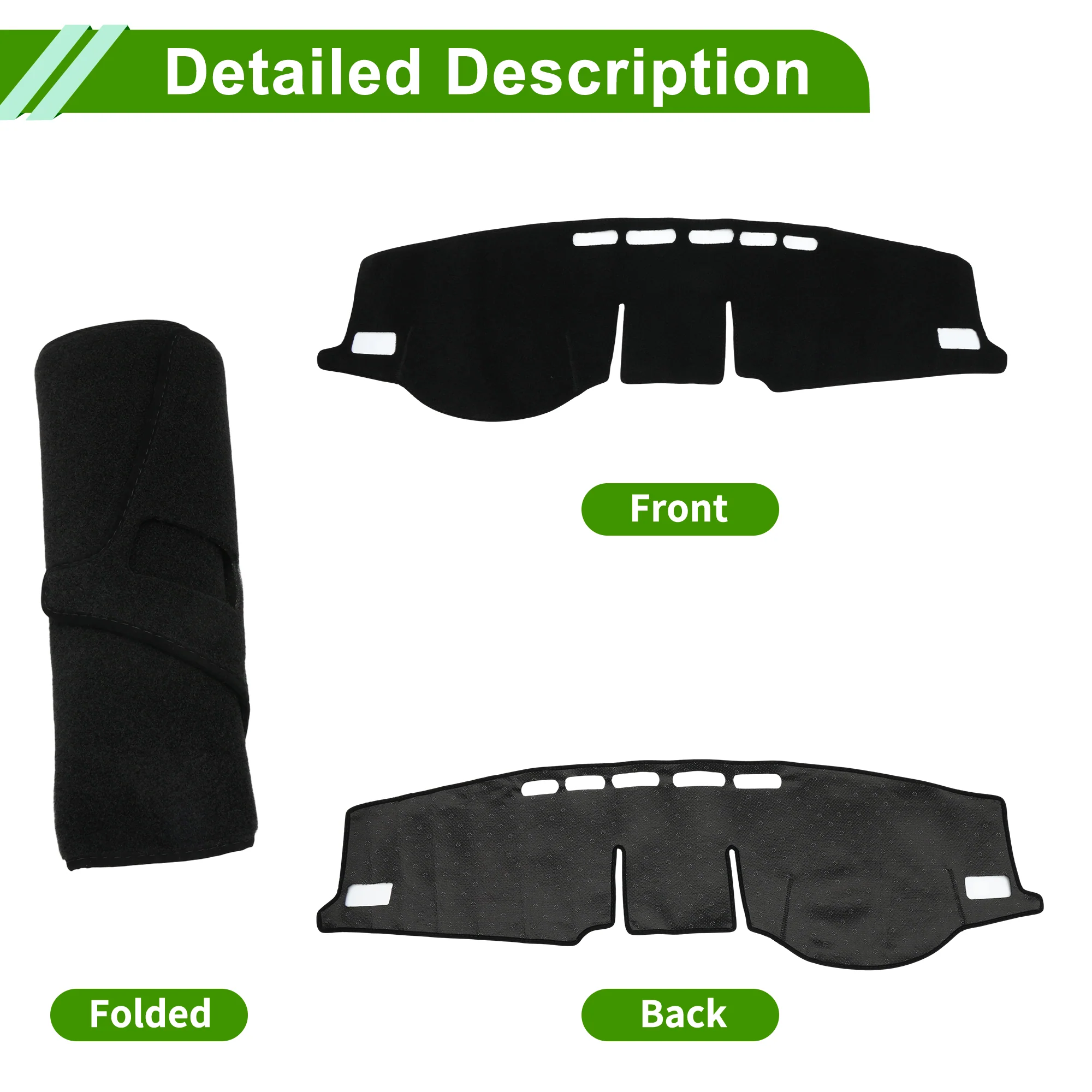 Dashboard Cover for Toyota RAV4 19-25 without Hud Polyester Black 1 Pc - Image 4