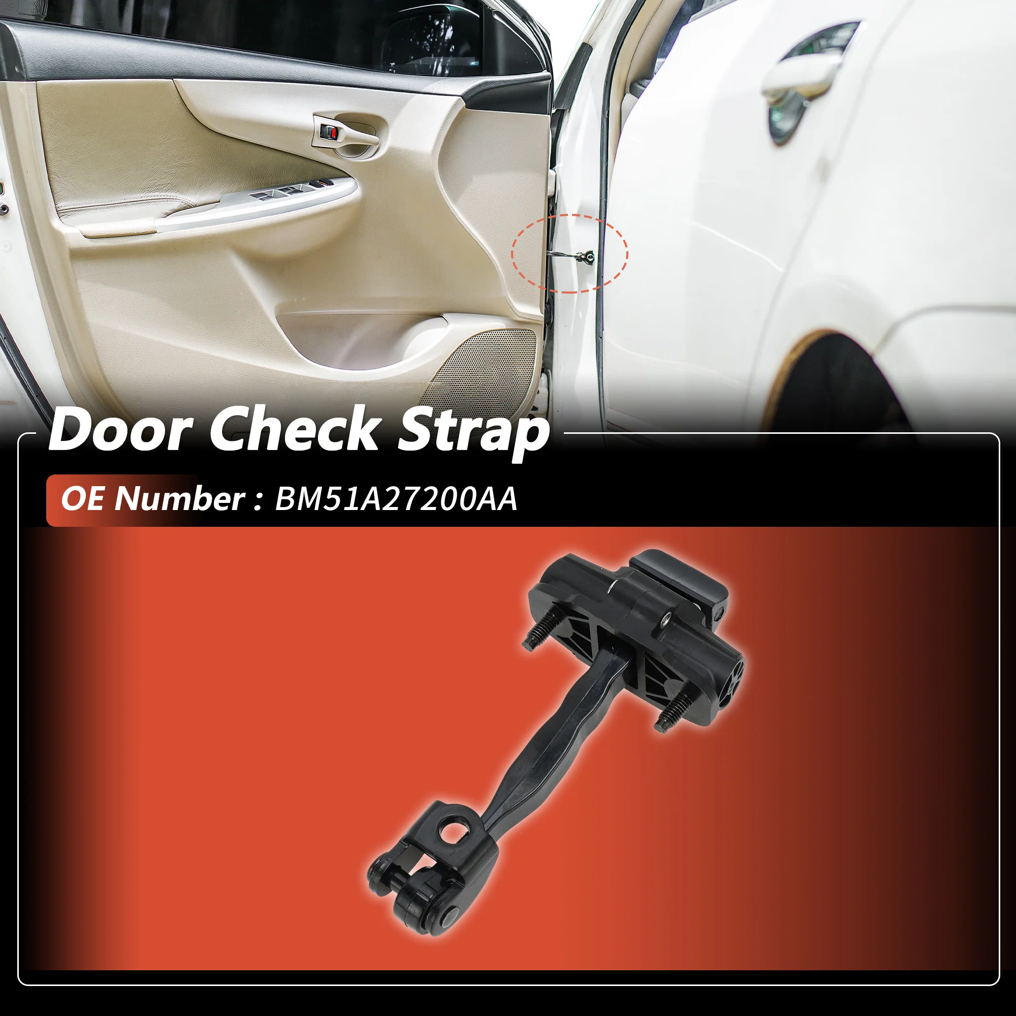 No.BM51A27200AA Rear Left/Rear Right Door Check Strap for Ford Focus 12-17 1 Pcs - Image 2