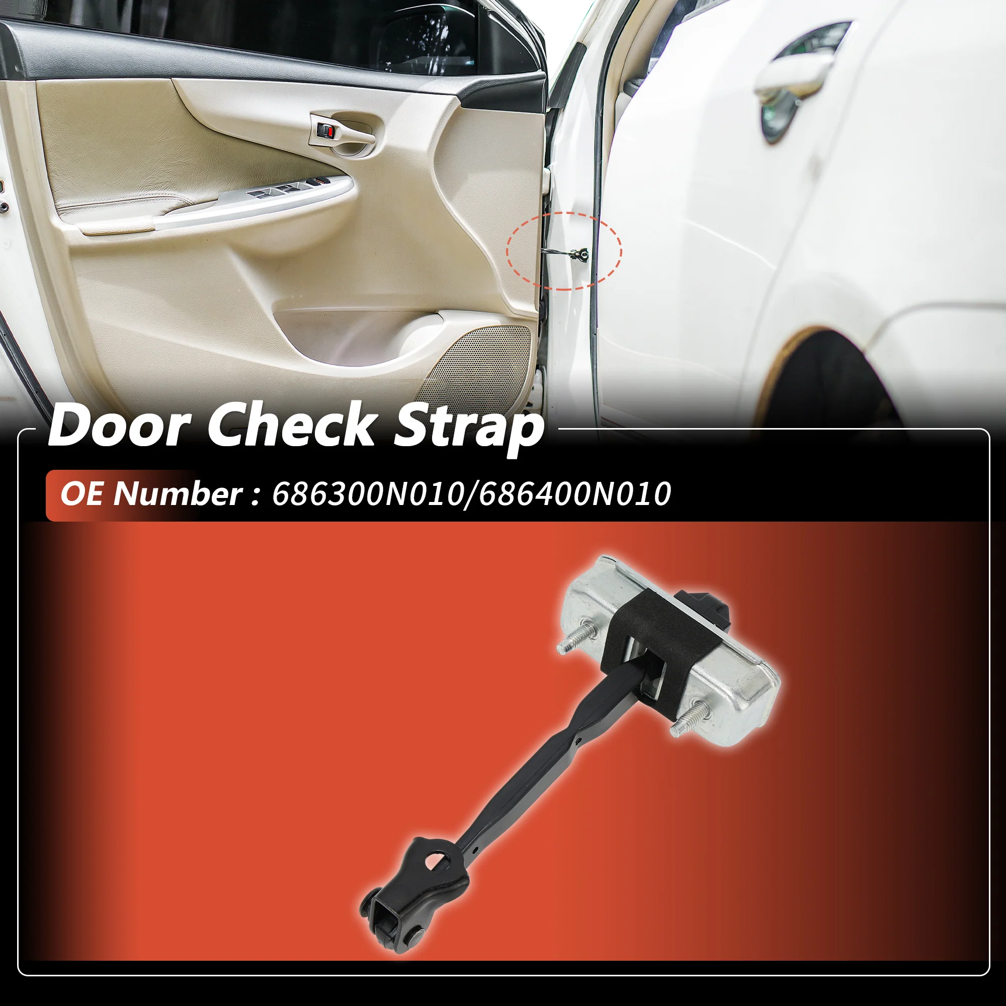 No.686300N010 Rear Left/Rear Right Door Check Strap for Toyota Crown 05-09 1Pc - Image 2