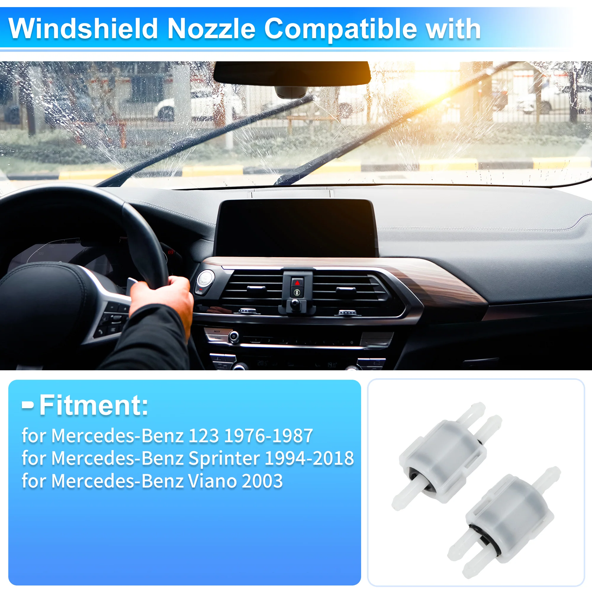 Windshield Washer Nozzle for Mercedes-Benz 123 76-87 Replace No.A0008600862 2pcs - Image 3
