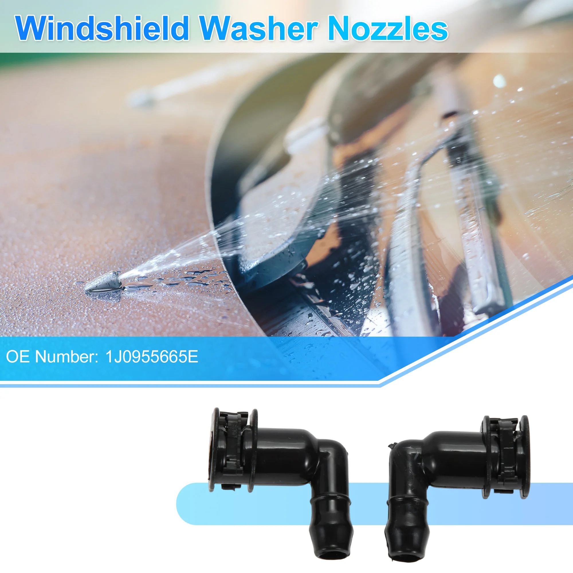 Windshield Washer Nozzle for Audi A4 S4 for Audi A6 Replace No.1J0955665E 2 pcs - Image 2