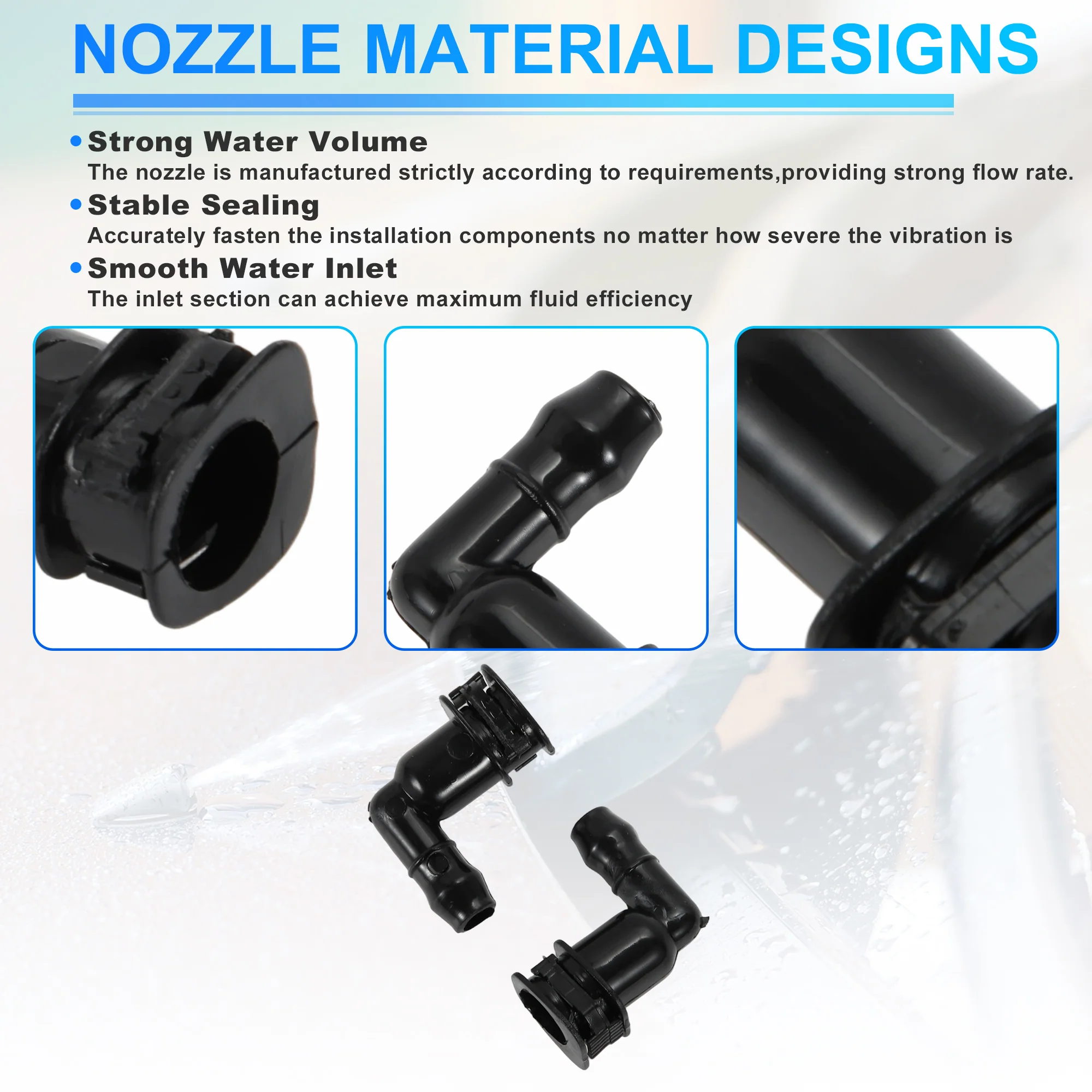 Windshield Washer Nozzle for Audi A4 S4 for Audi A6 Replace No.1J0955665E 2 pcs - Image 4