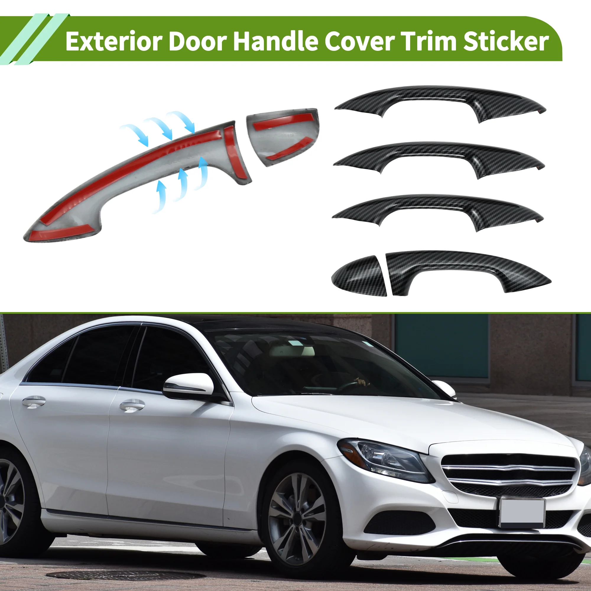Exterior Door Handle Cover Trim for Mercedes-Benz C Class W205 2015-2021 - Image 3