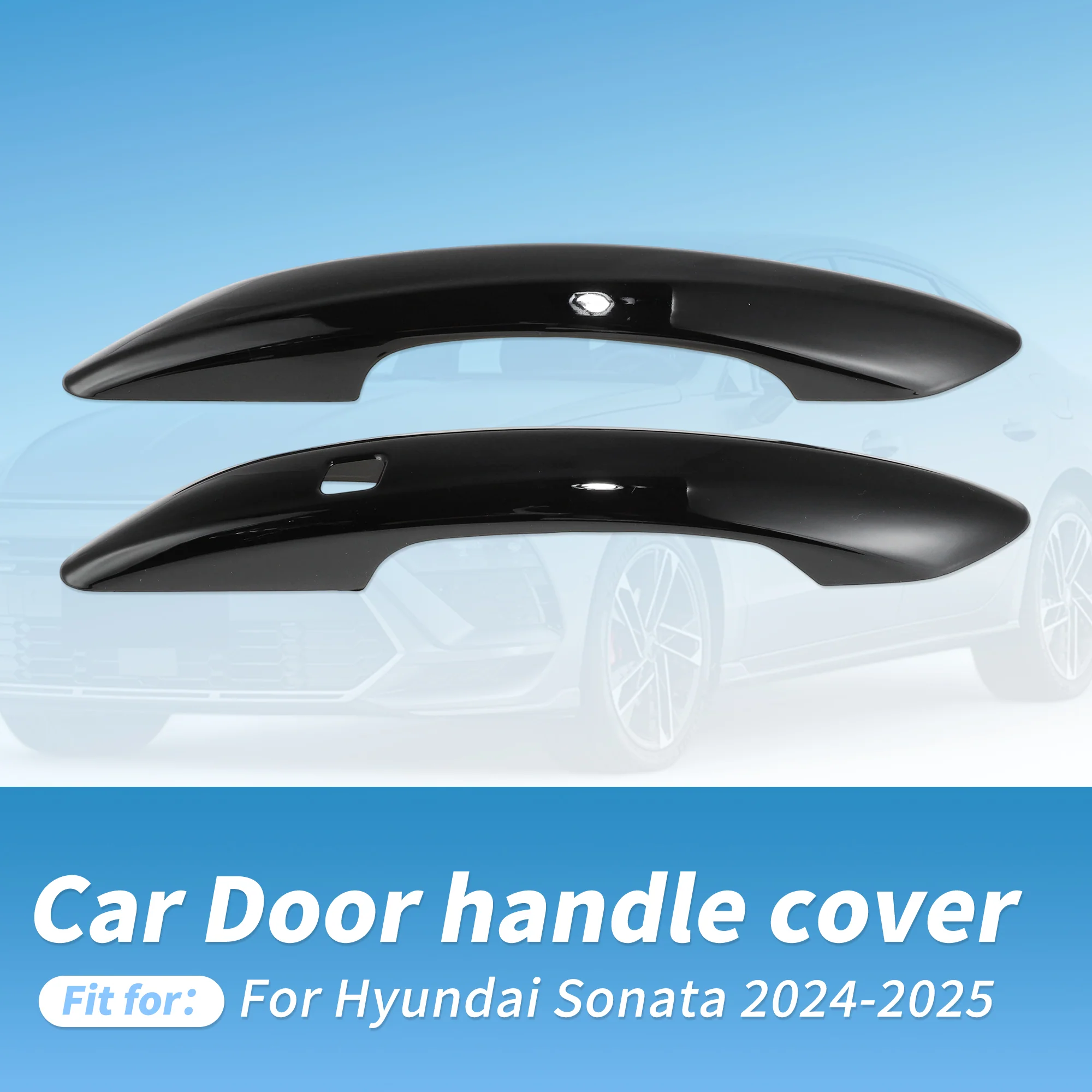 Exterior Door Handle Cover Trim Protector for Hyundai Sonata 24-25 Glossy Black - Image 2