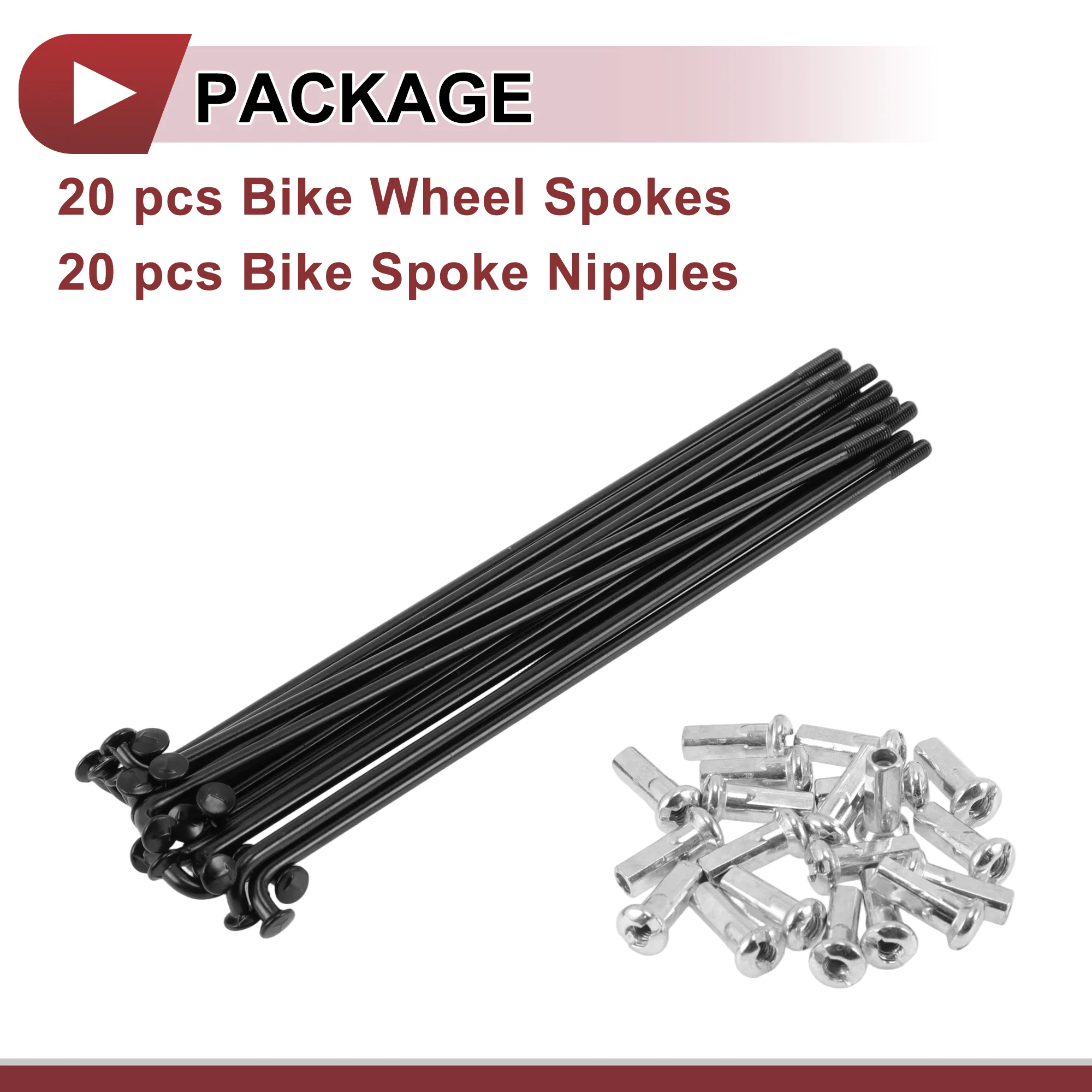 20 Set 12G Bicycle Spoke 123 mm 12G Bike Wheel Spoke Carbon Steel Black - Image 5
