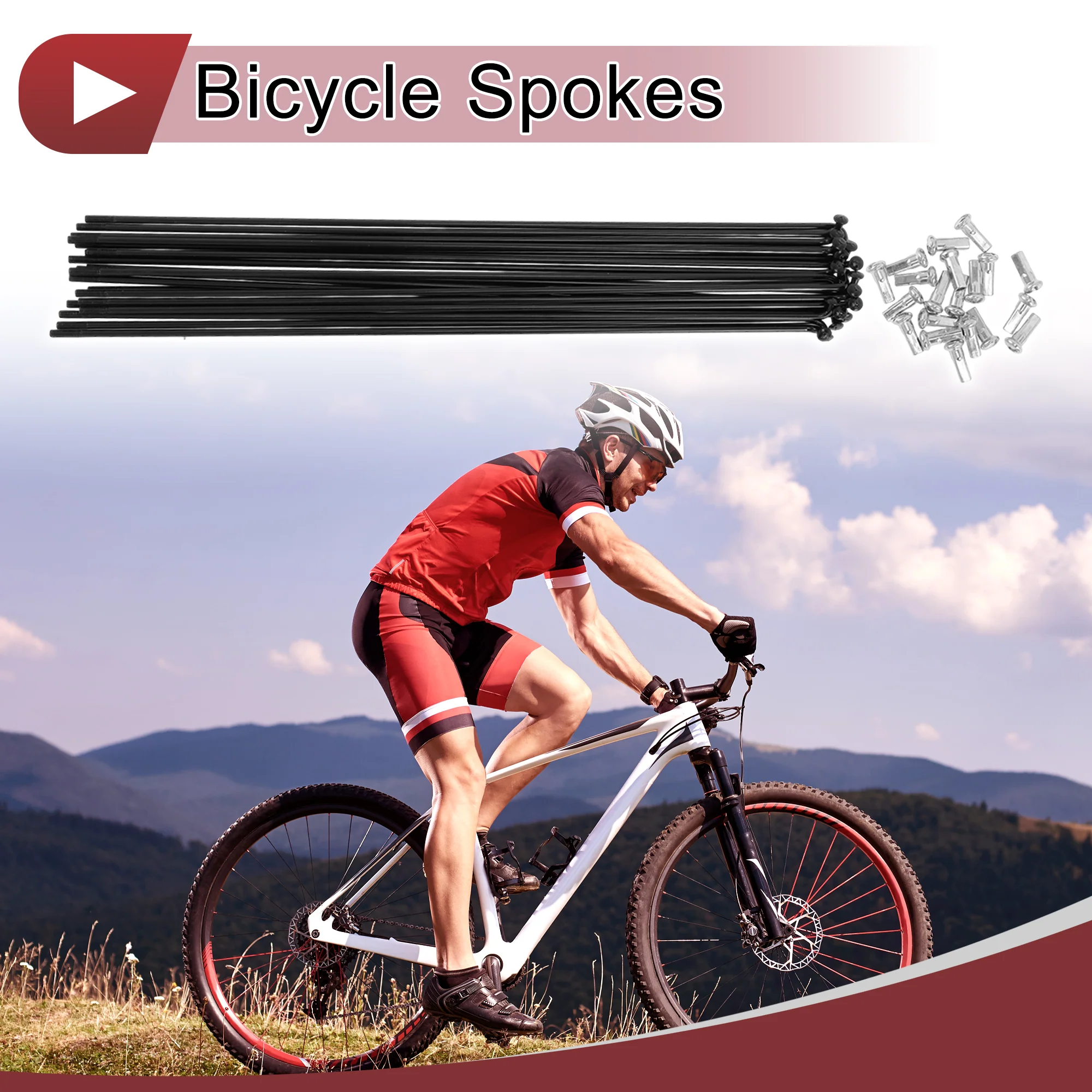 20 Set 12G Bicycle Spoke 257 mm 12G Bike Wheel Spoke Carbon Steel Black - Image 2