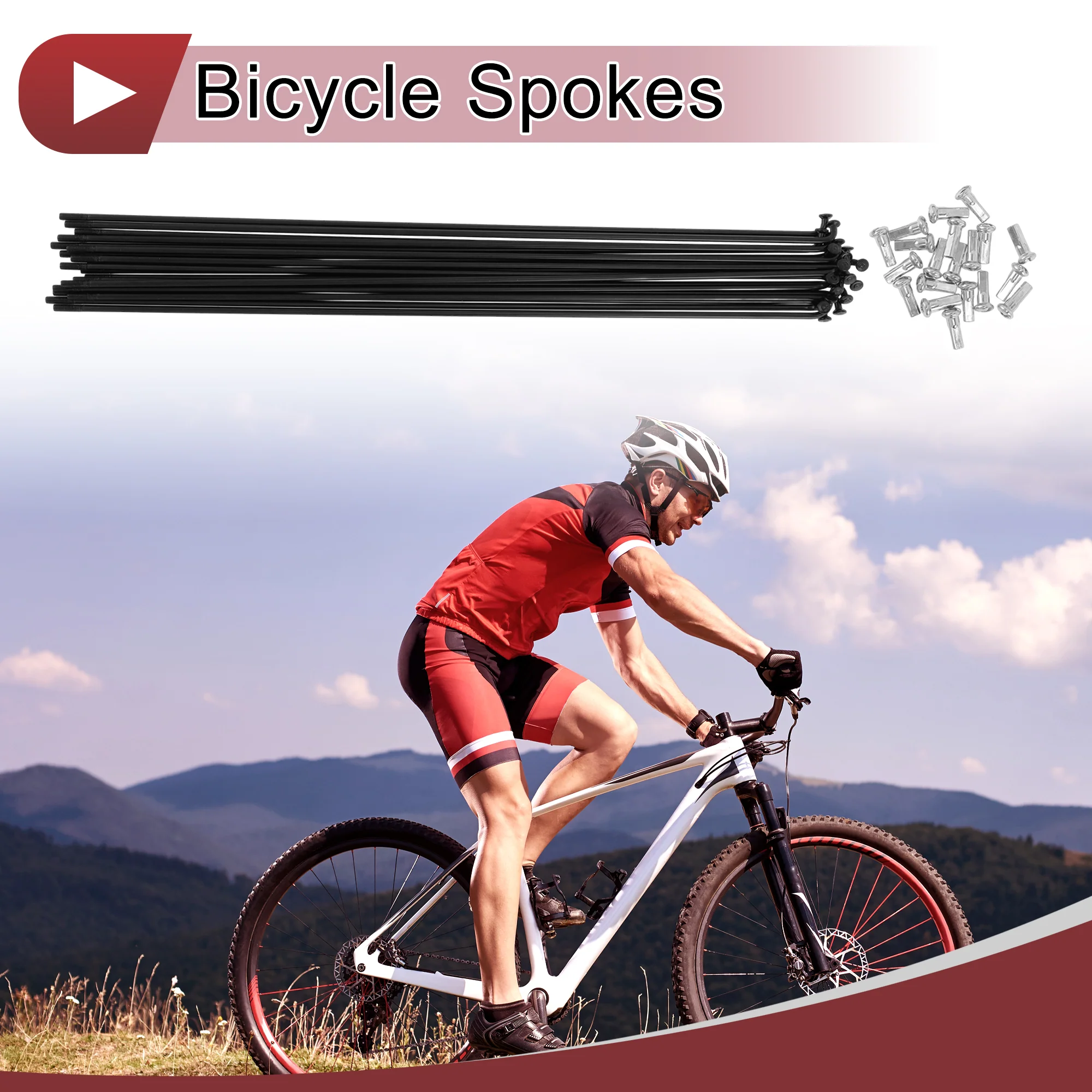 20 Set 12G Bicycle Spoke 272 mm 12G Bike Wheel Spoke Carbon Steel Black - Image 2