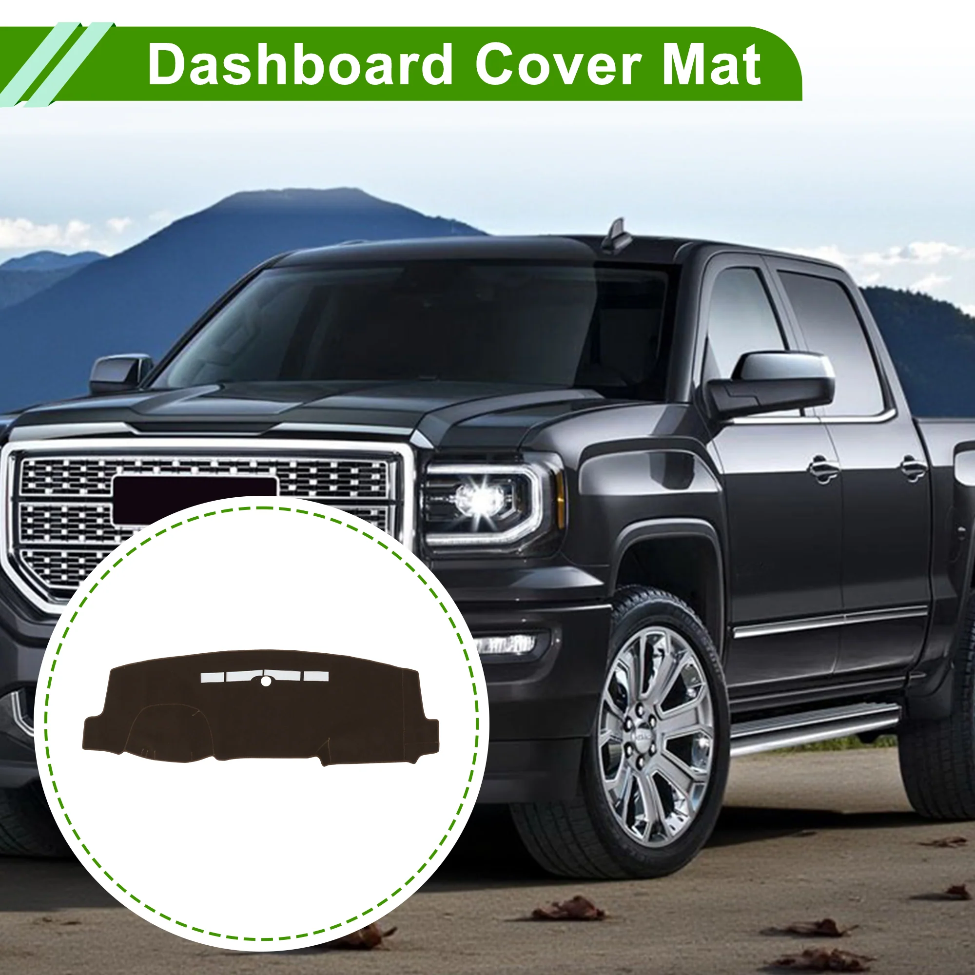 Dashboard Cover for Chevrolet Silverado 2014-2018 without Hud Polyester Brown - Image 2