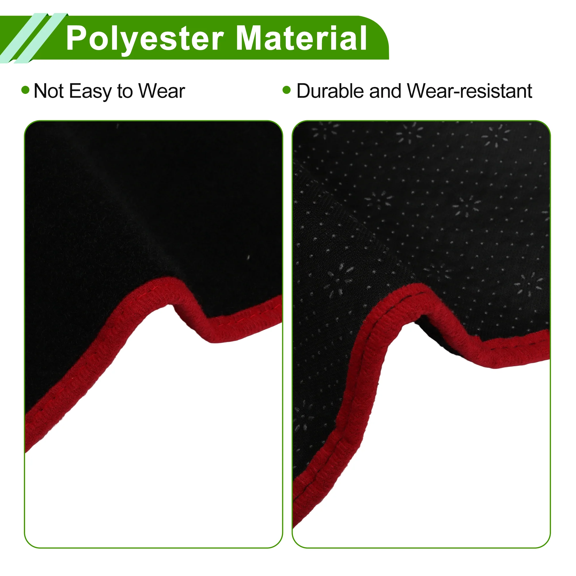 Dashboard Cover for Kia Seltos 2024-2025 without Hud Polyester Black Red 1 Pcs - Image 5