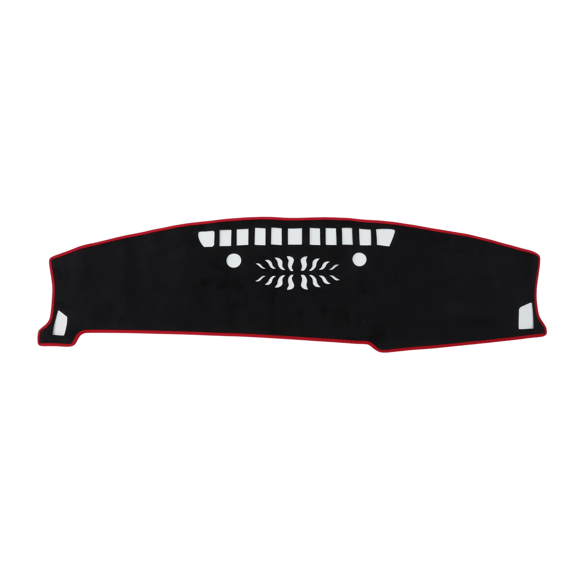 Dashboard Cover for Kia Seltos 2024-2025 without Hud Flannel Black Red 1 Pcs