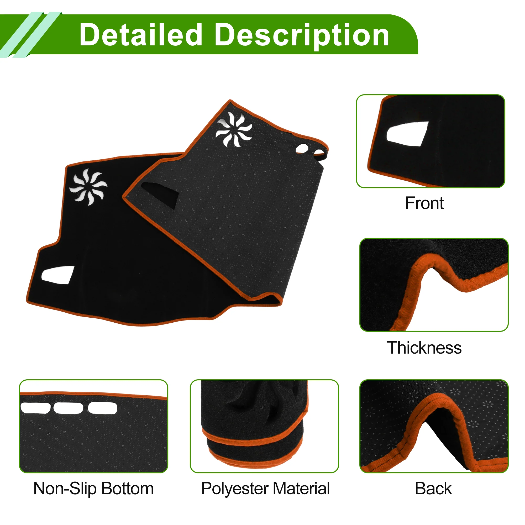 Dash Cover for Toyota Corolla Sedan(L LE SE XLE XSE) 2019-2025 Polyester 1Pc - Image 6