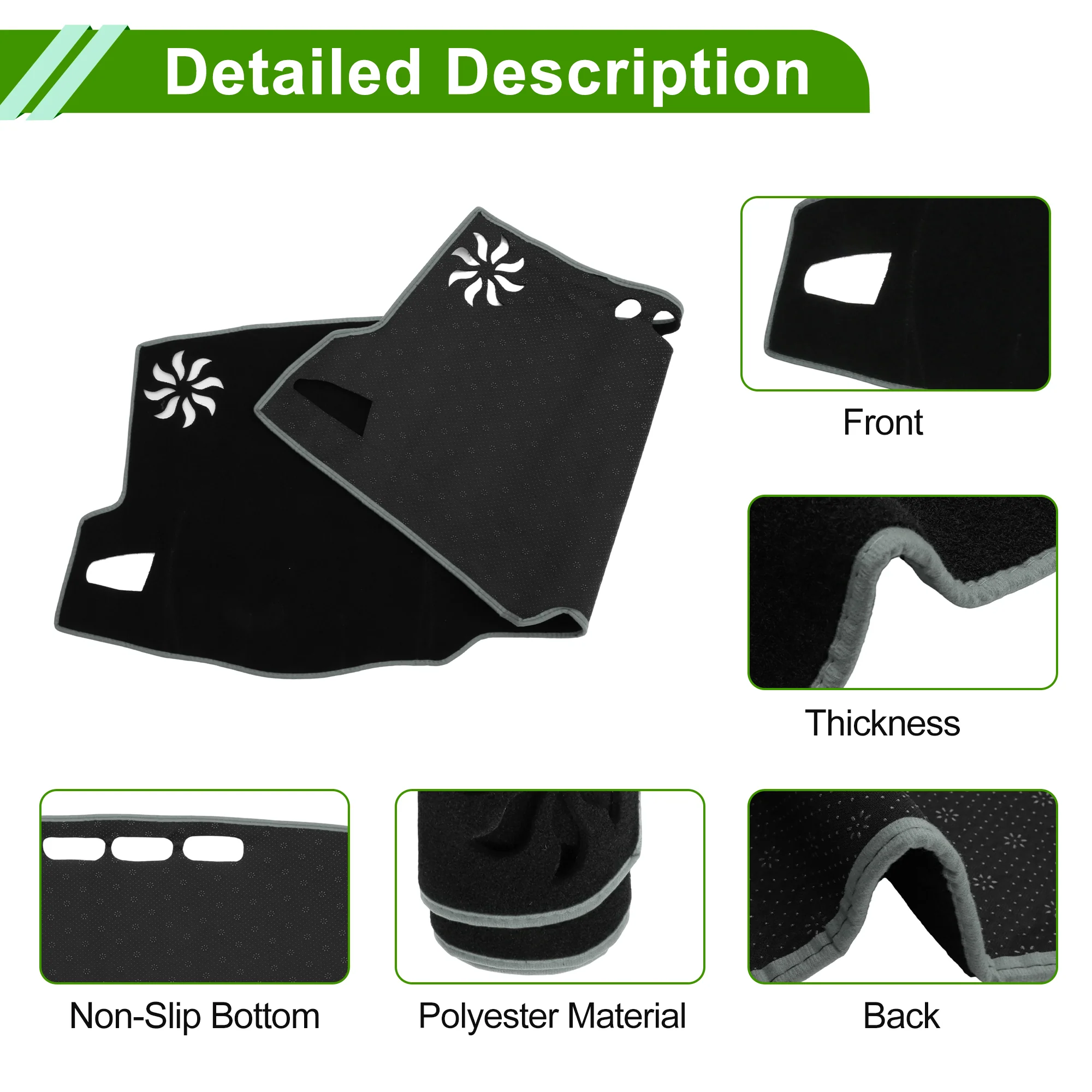 Dash Cover for Toyota Corolla Sedan(L LE SE XLE XSE) 19-25 Polyester 1Pc - Image 6