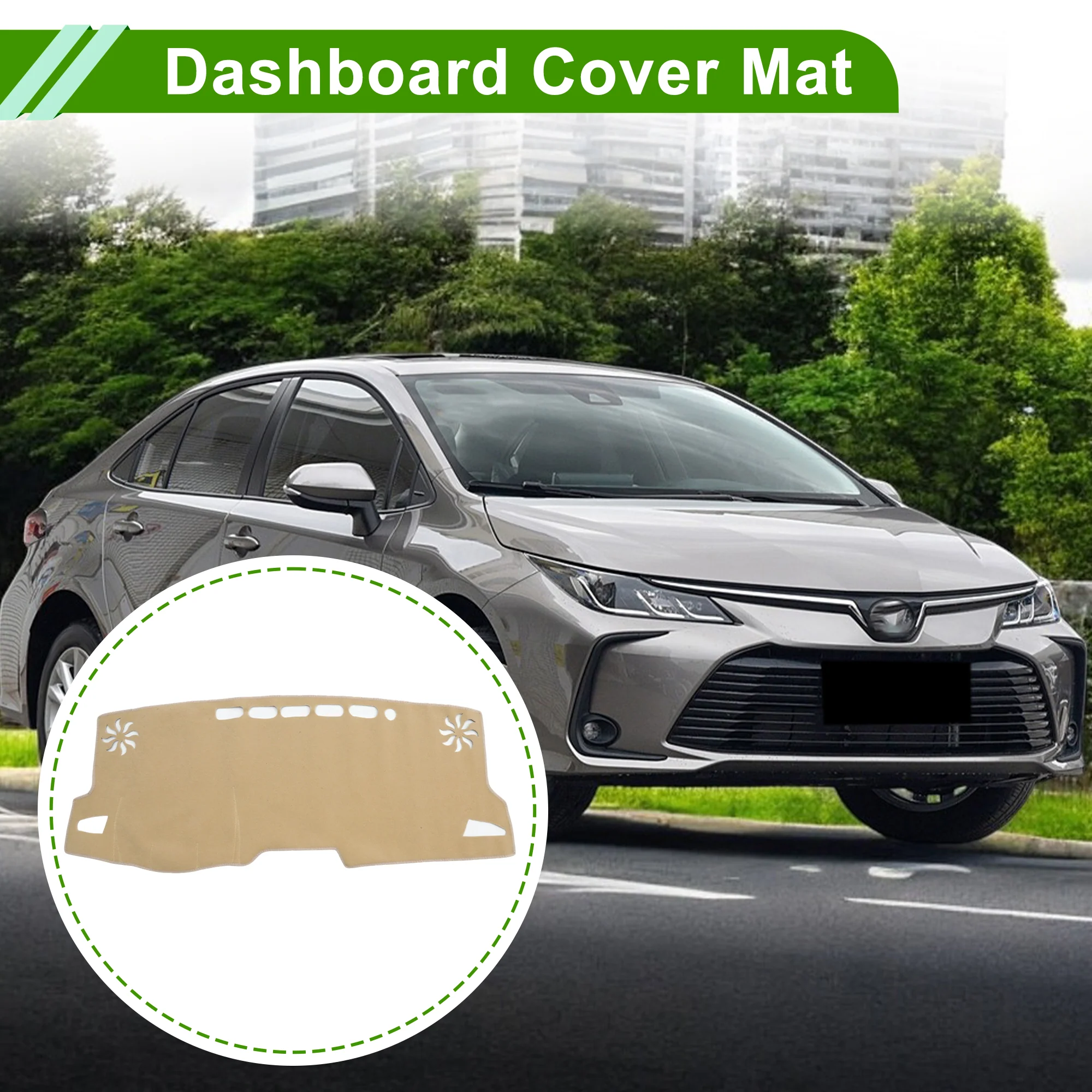 Dash Cover for Toyota Corolla Sedan(L LE SE XLE XSE) 19-25 Polyester Beige 1Pc - Image 2