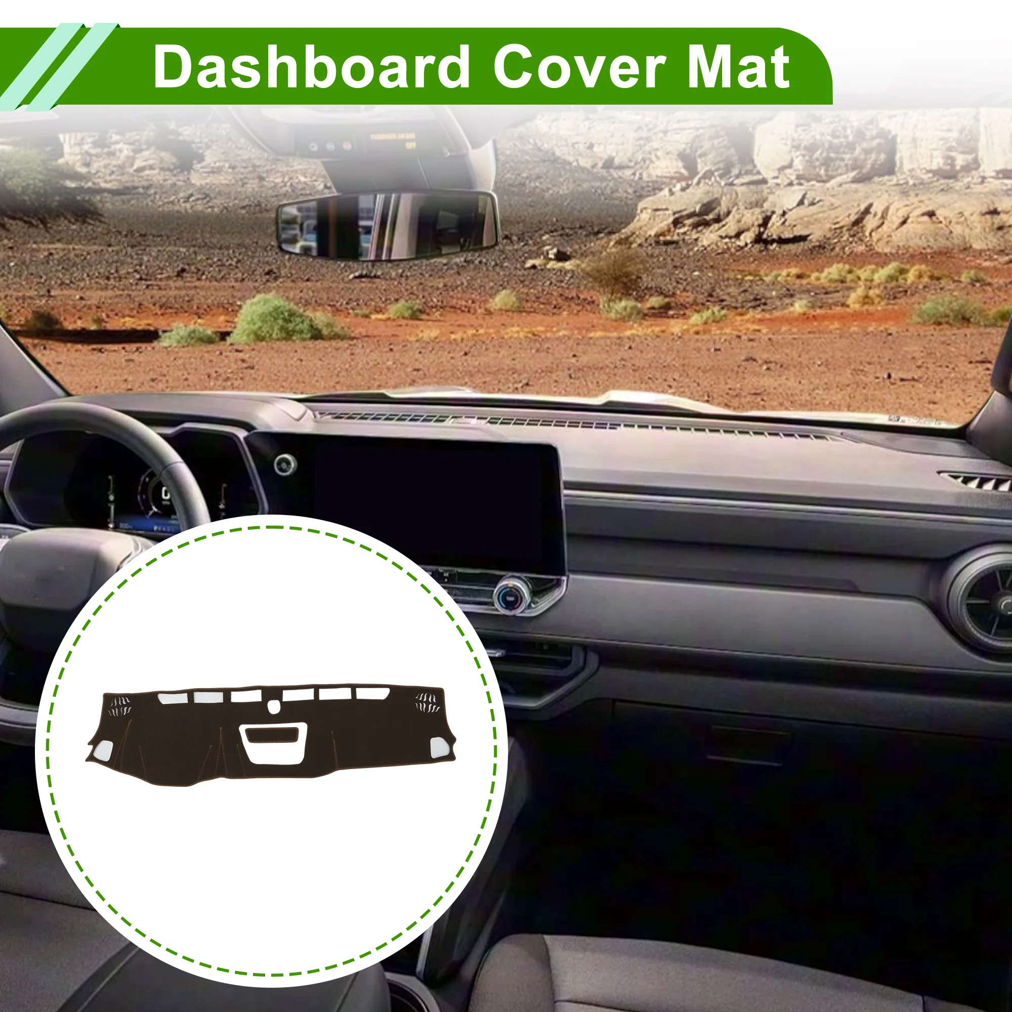 Dashboard Cover for Chevrolet Colorado 2015-2022 without Hud Polyester Brown 1Pc - Image 2