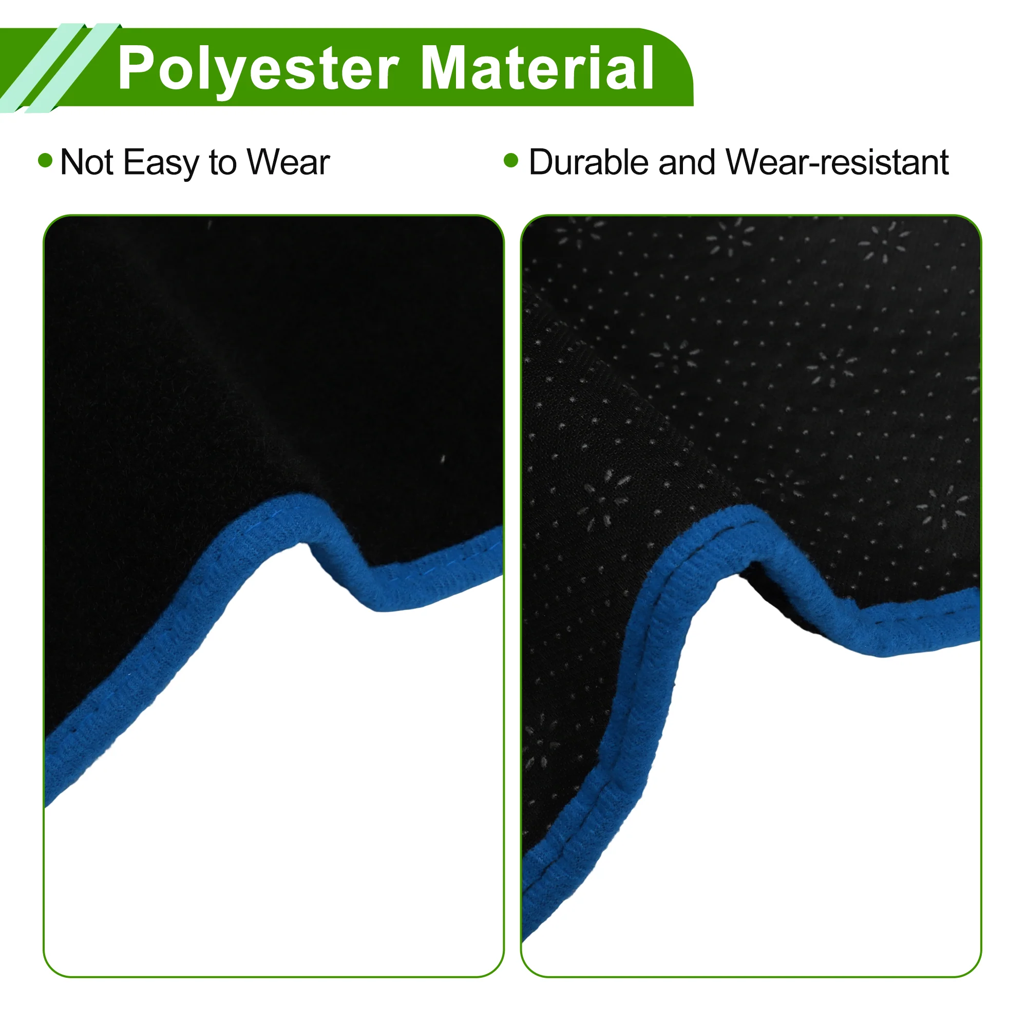 Dashboard Cover for Chevrolet Equinox 18-24 without Hud Polyester Black Blue 1Pc - Image 5